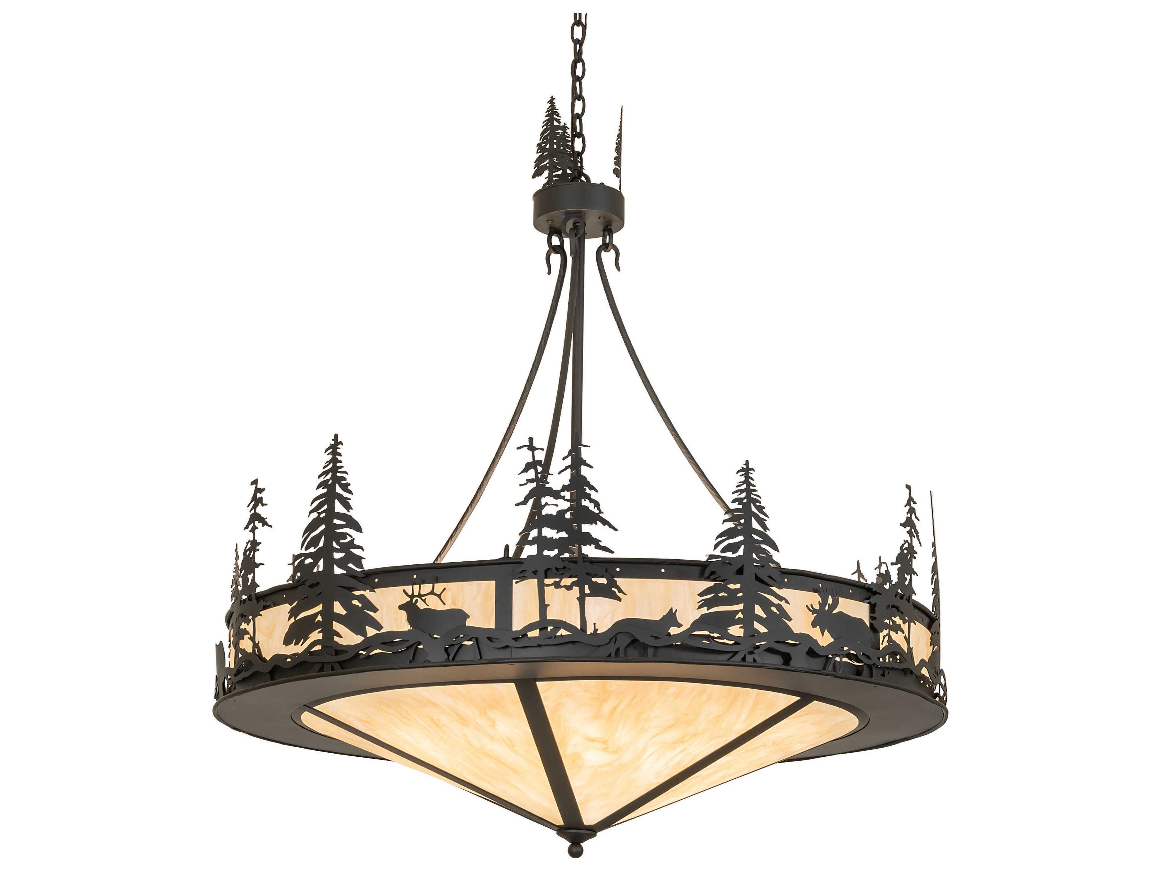 Meyda Wildlife at Dusk 6-Light Oil Rubbed Bronze Pendant