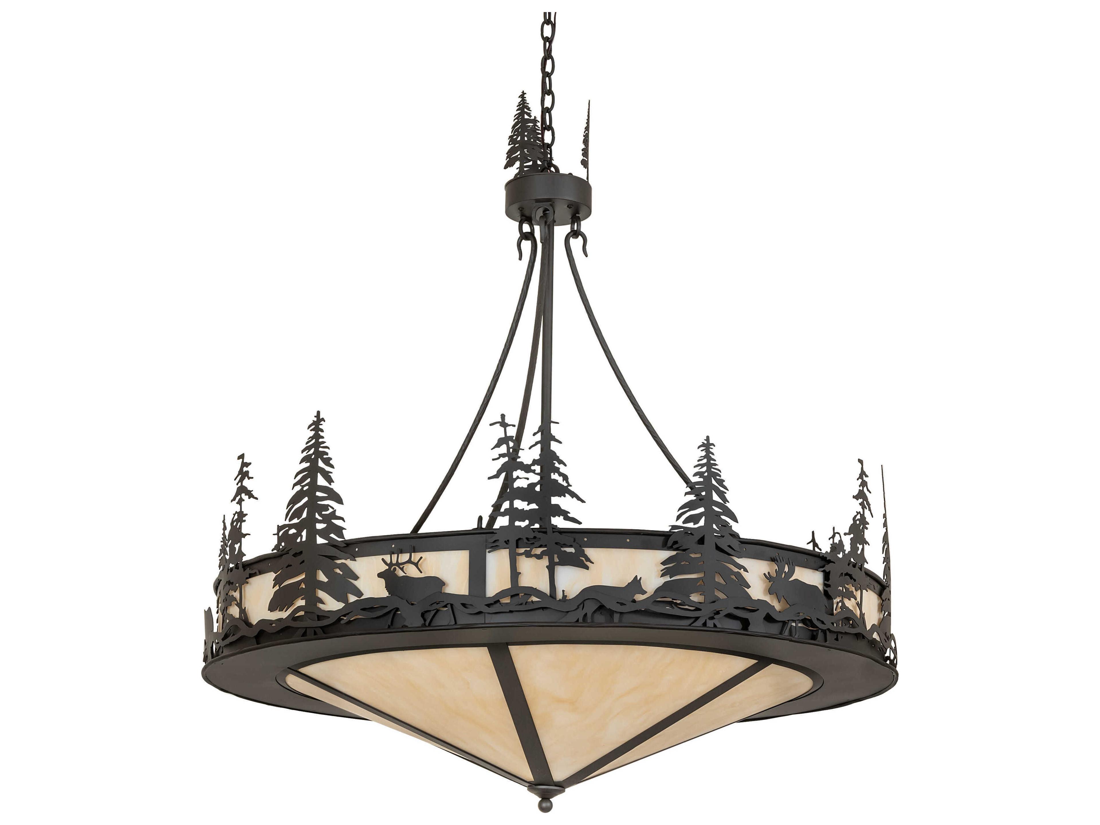 Meyda Wildlife at Dusk 6-Light Oil Rubbed Bronze Pendant