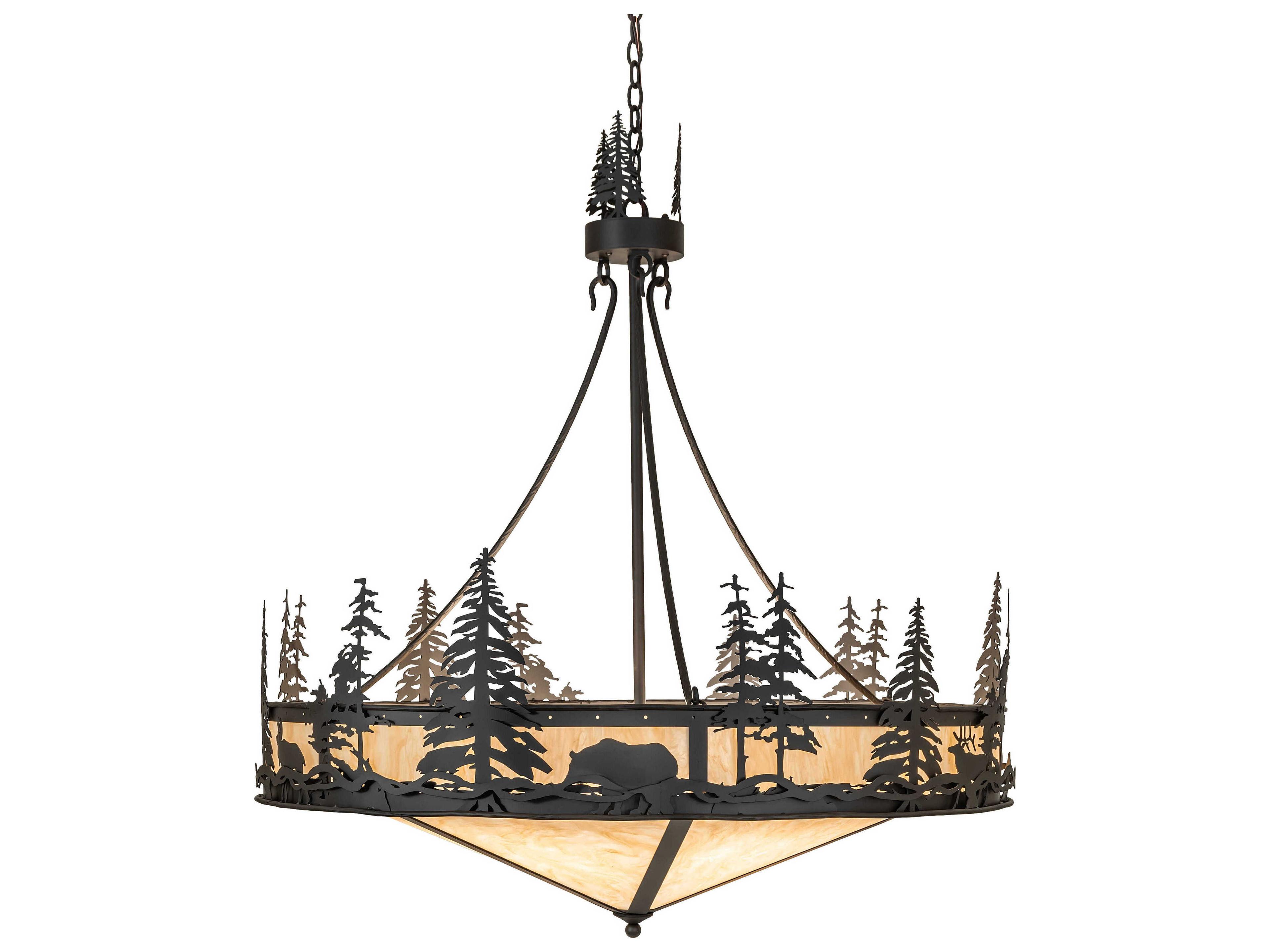 Meyda Wildlife at Dusk 6-Light Oil Rubbed Bronze Pendant