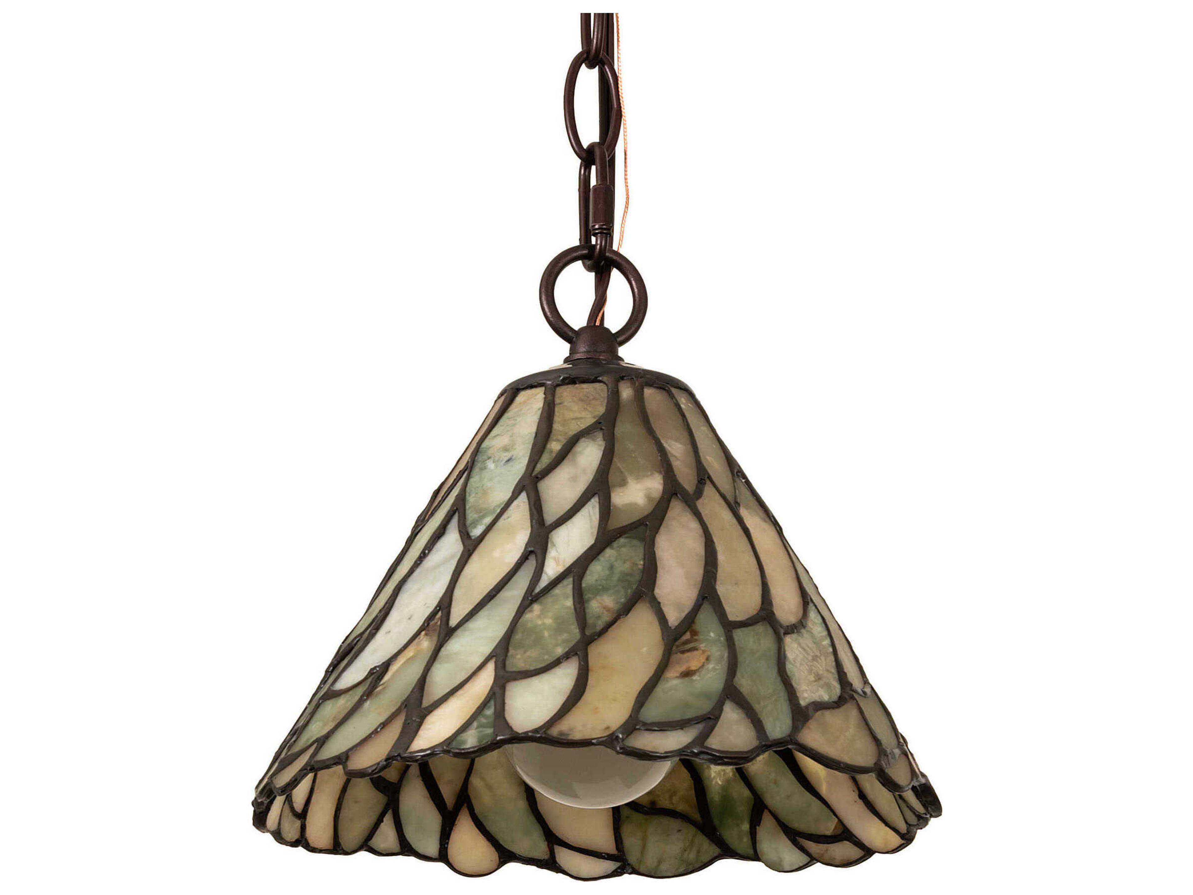 Meyda Willow 1-Light Mahogany Bronze Traditional Mini Pendant
