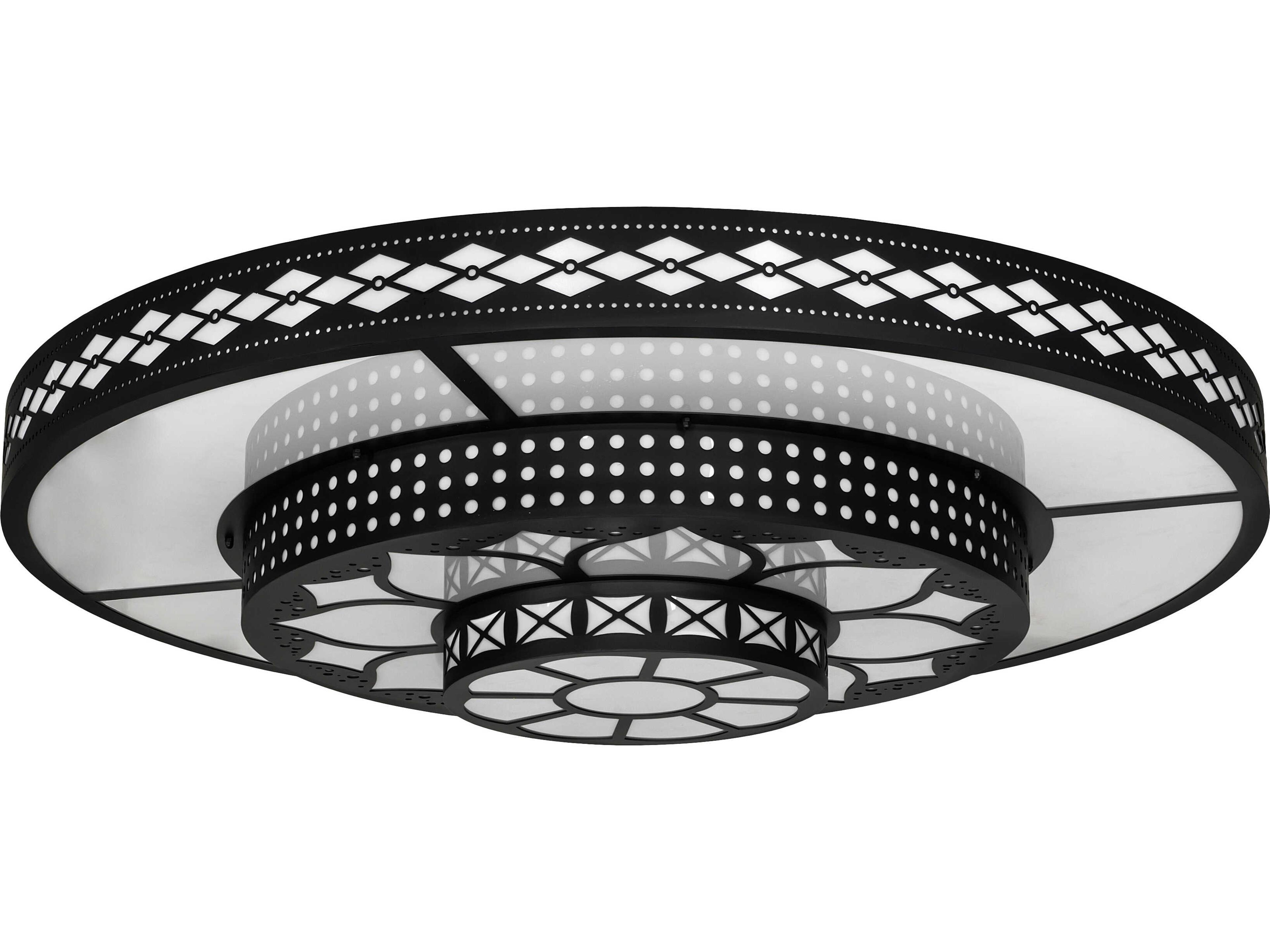 Meyda Binion 20-Light Statuario Idalight Black Geometric Flush Mount