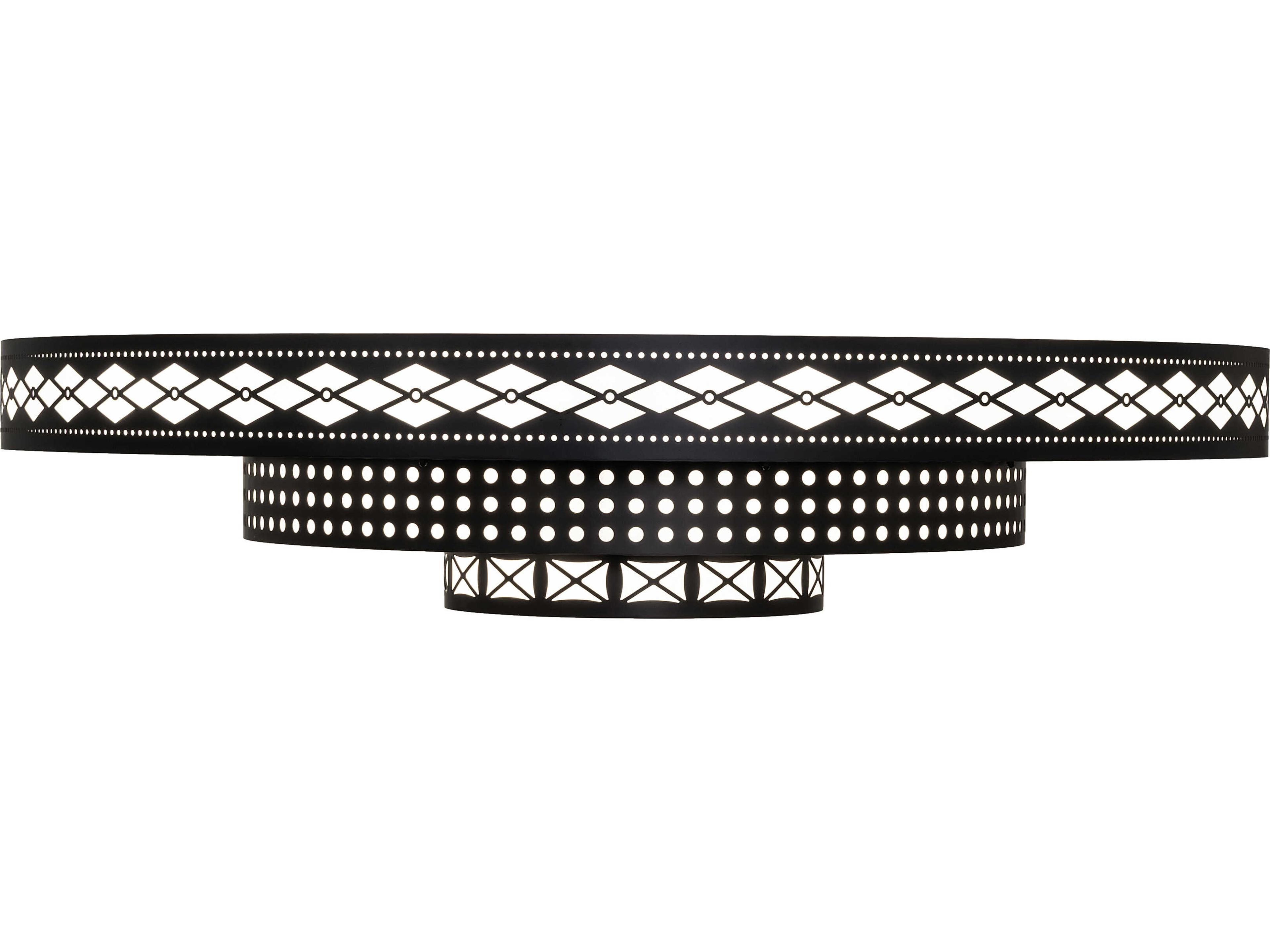 Meyda Binion 20-Light Statuario Idalight Black Geometric Flush Mount