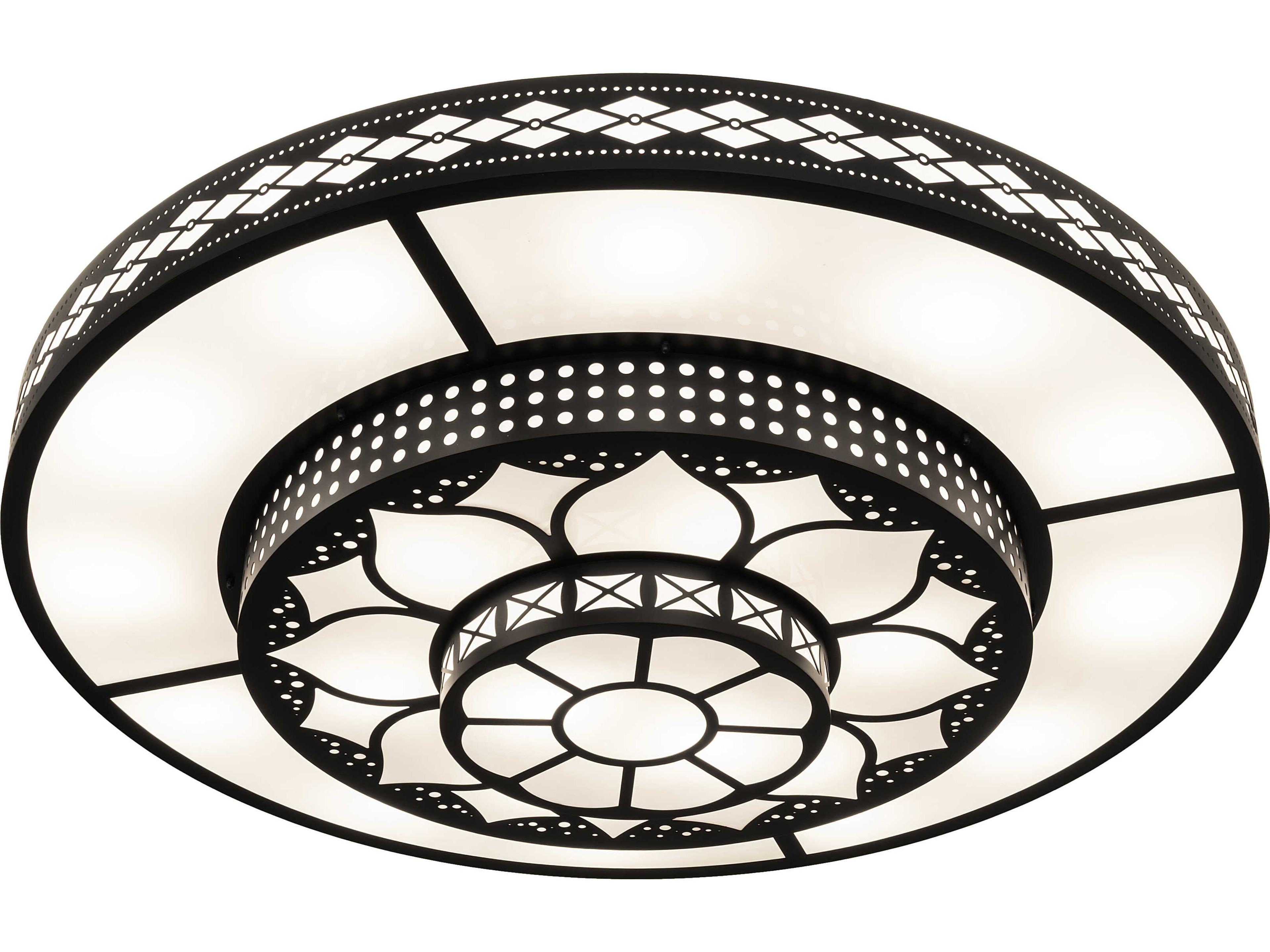 Meyda Binion 20-Light Statuario Idalight Black Geometric Flush Mount