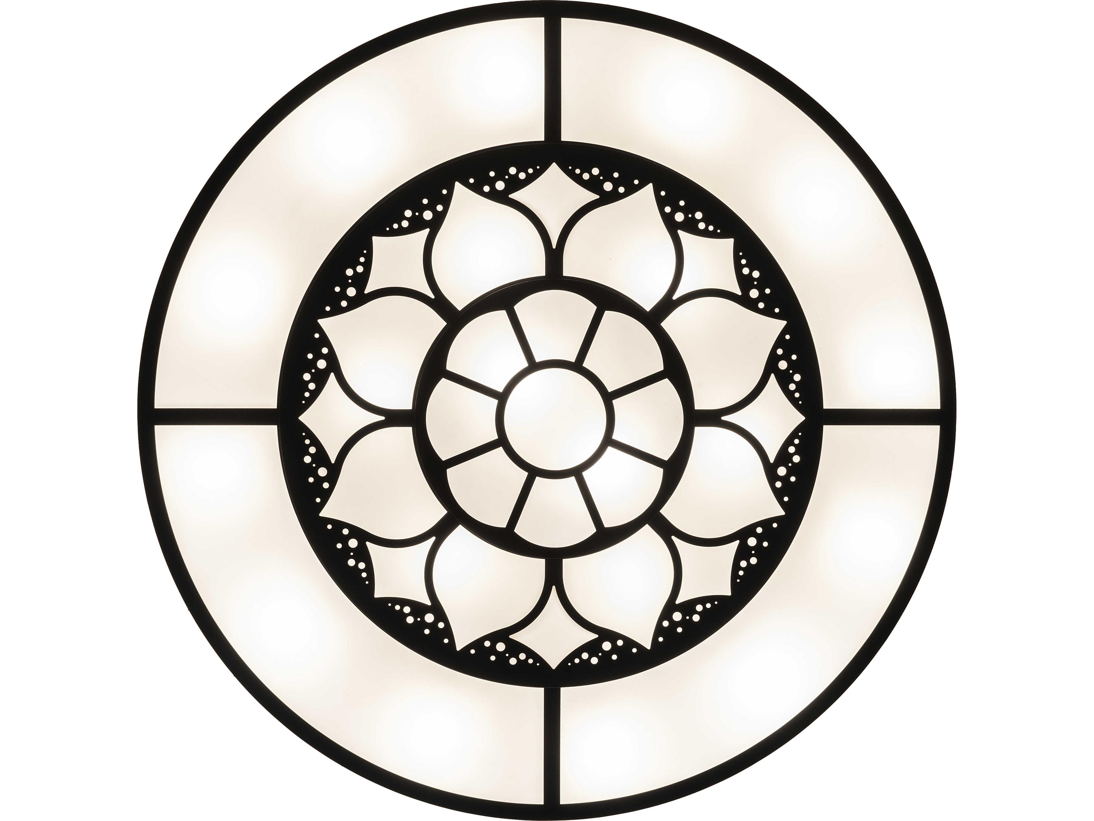 Meyda Binion 20-Light Statuario Idalight Black Geometric Flush Mount