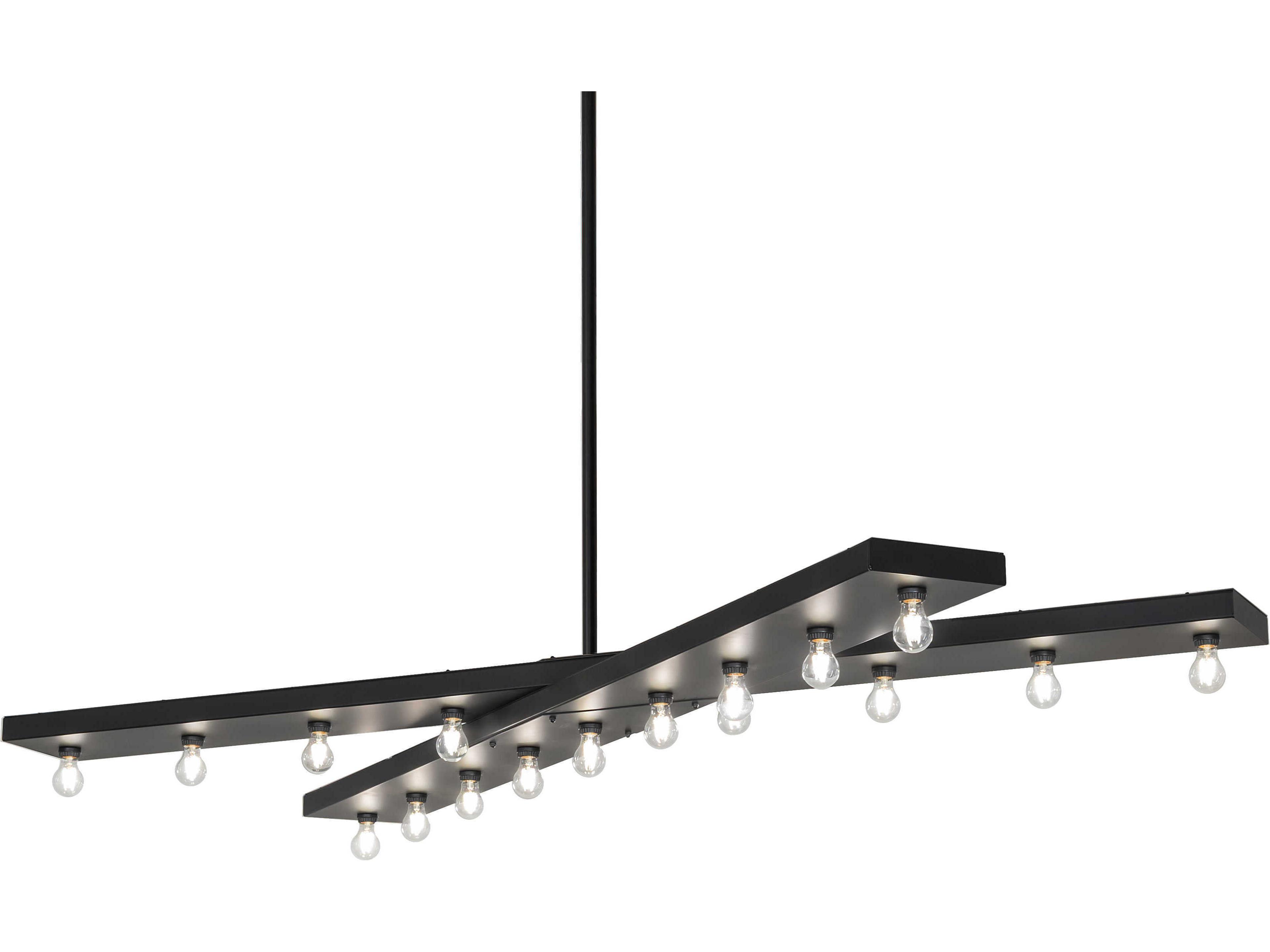 Caldero 17-Light Solar Black Linear Island Pendant