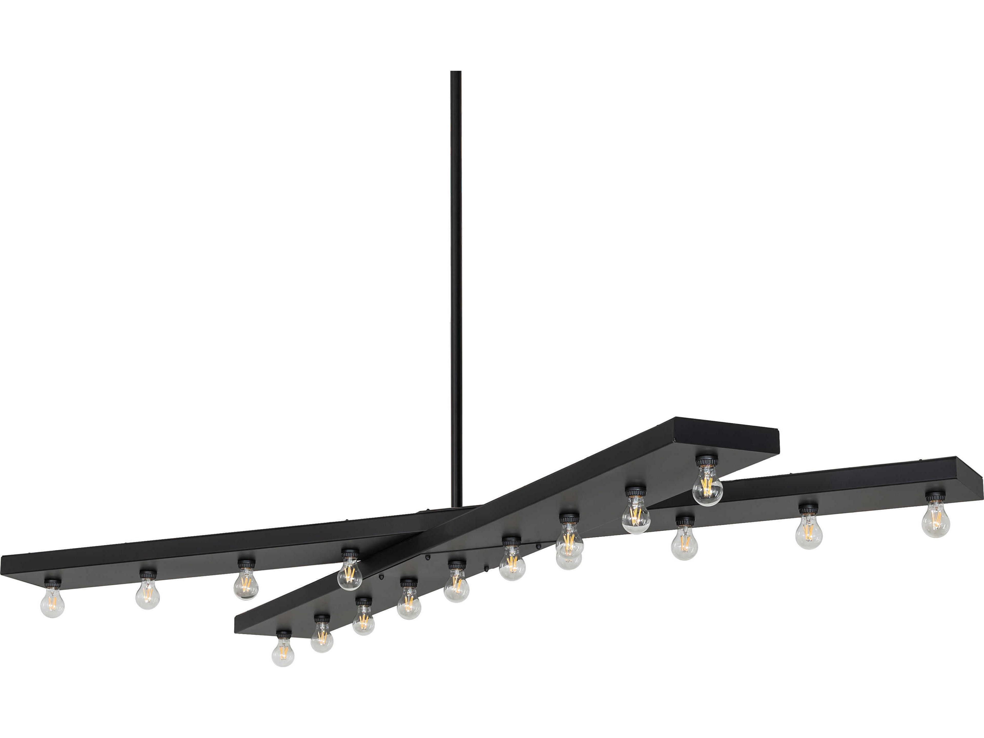 Meyda Caldero 17-Light Solar Black Linear Island Pendant