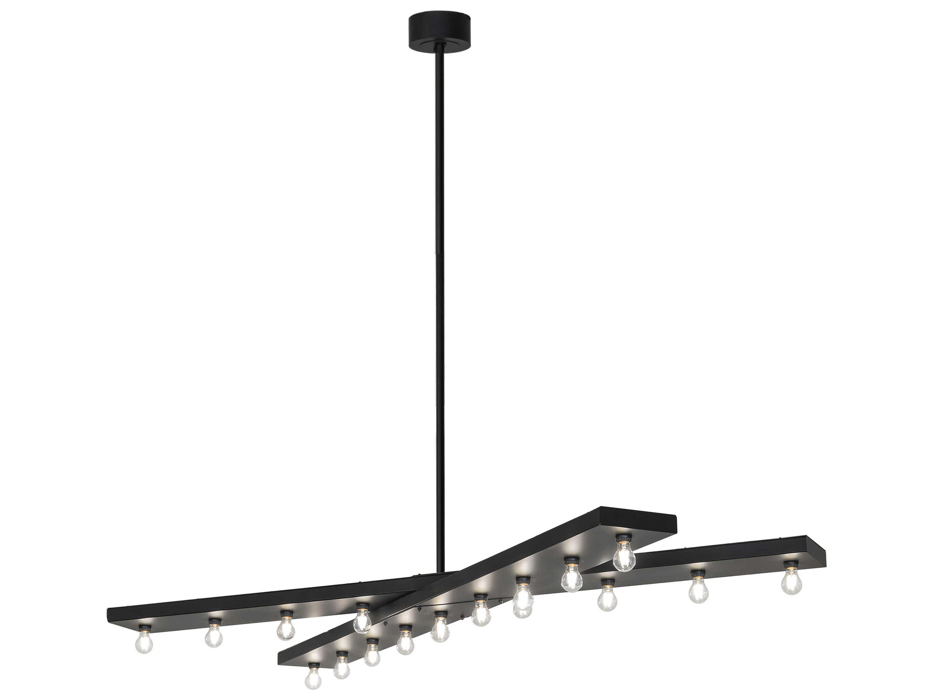 Meyda Caldero 17-Light Solar Black Linear Island Pendant