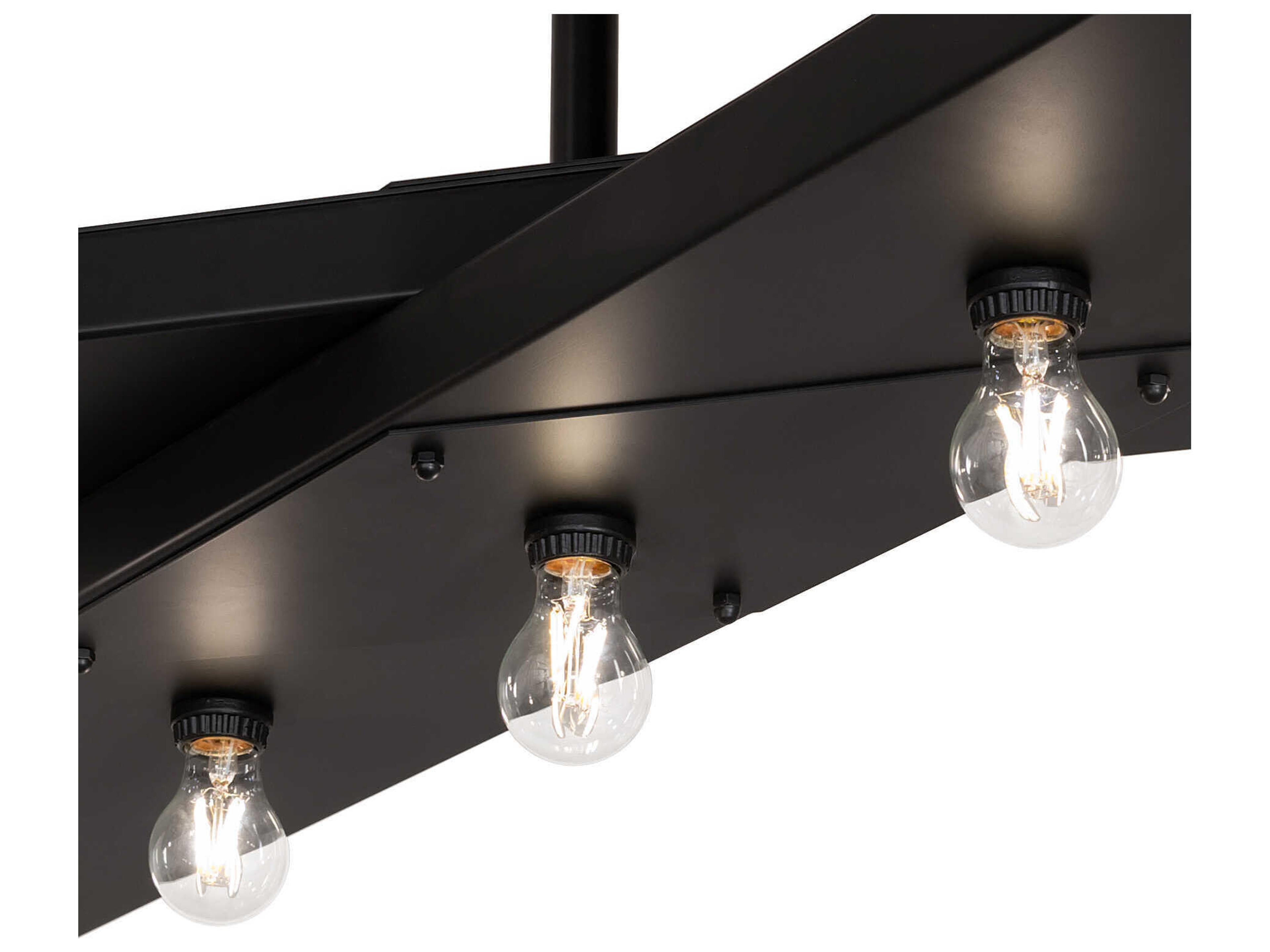 Meyda Caldero 17-Light Solar Black Linear Island Pendant