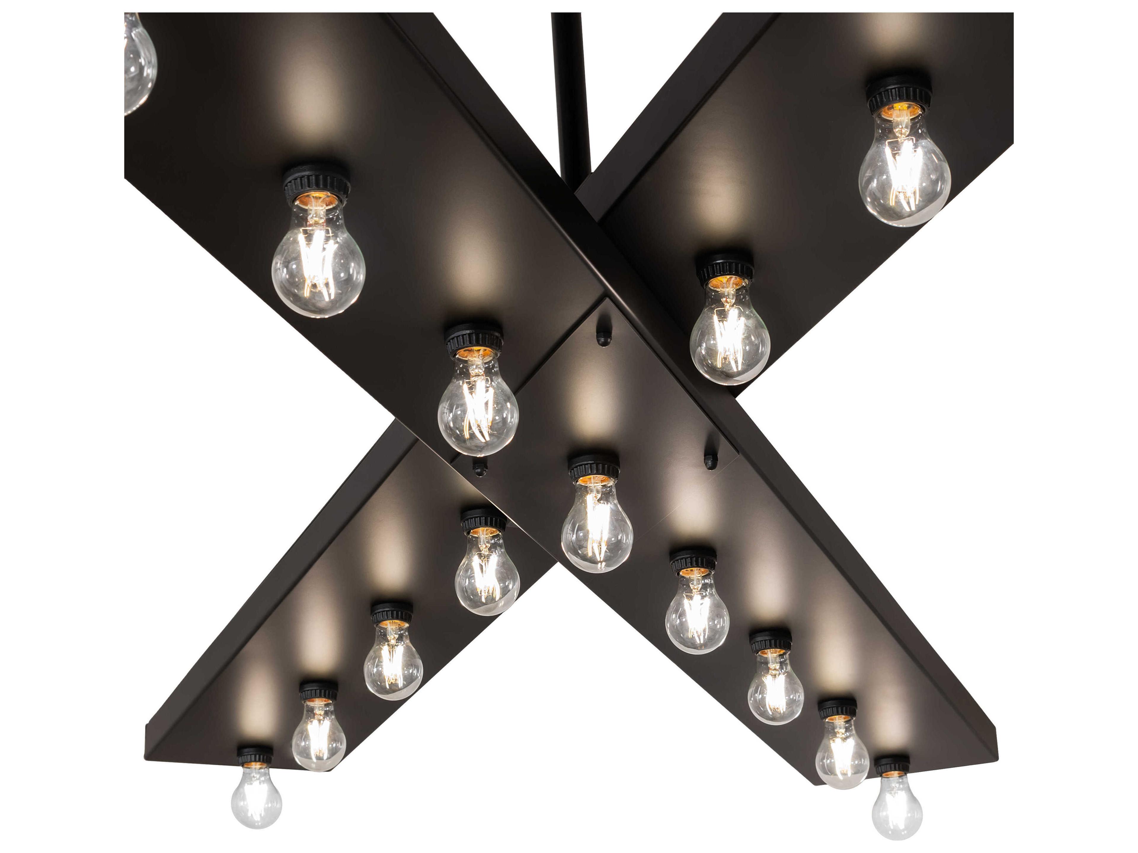 Meyda Caldero 17-Light Solar Black Linear Island Pendant