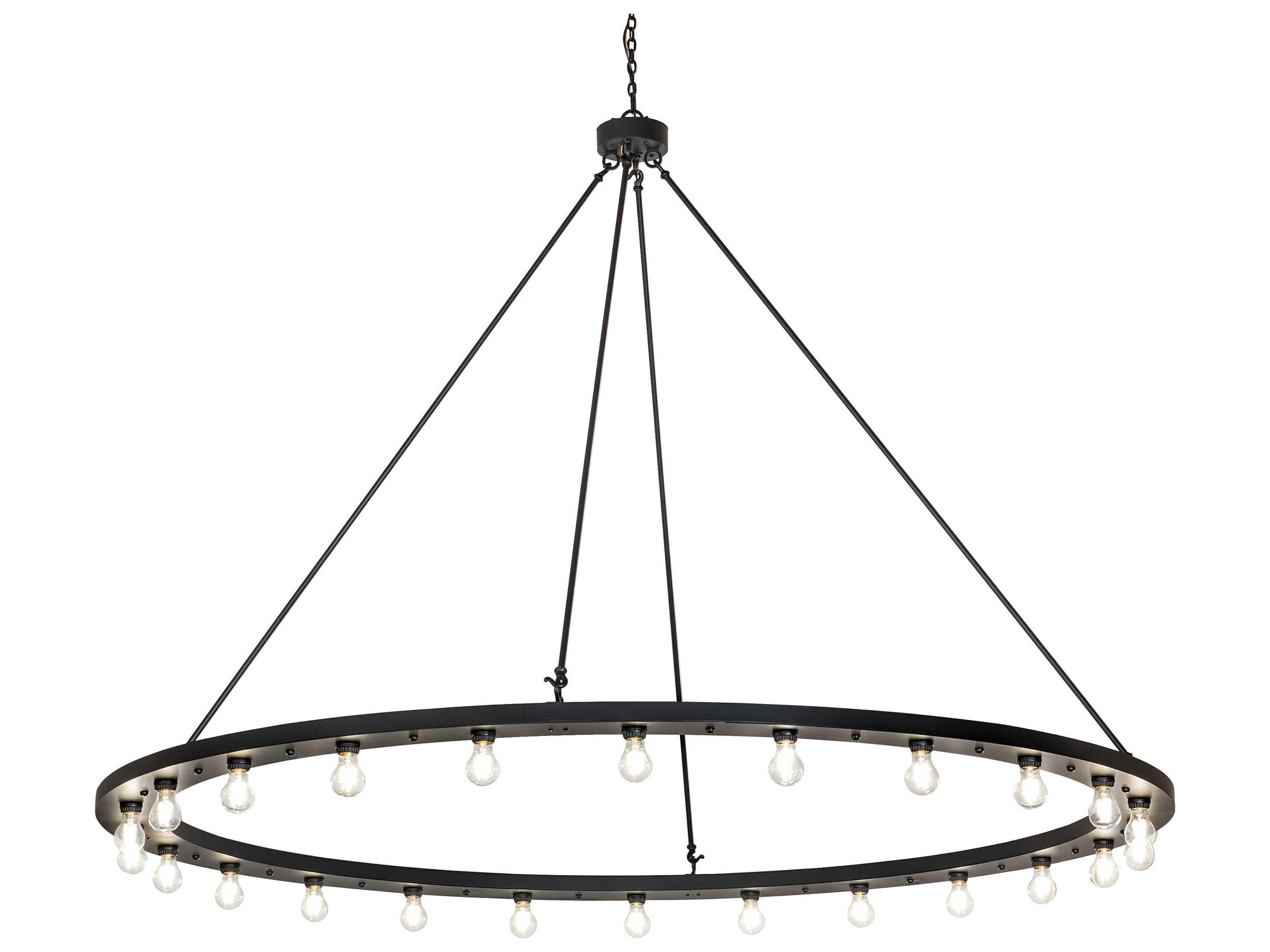 Loxley 24-Light Solar Black Round Chandelier