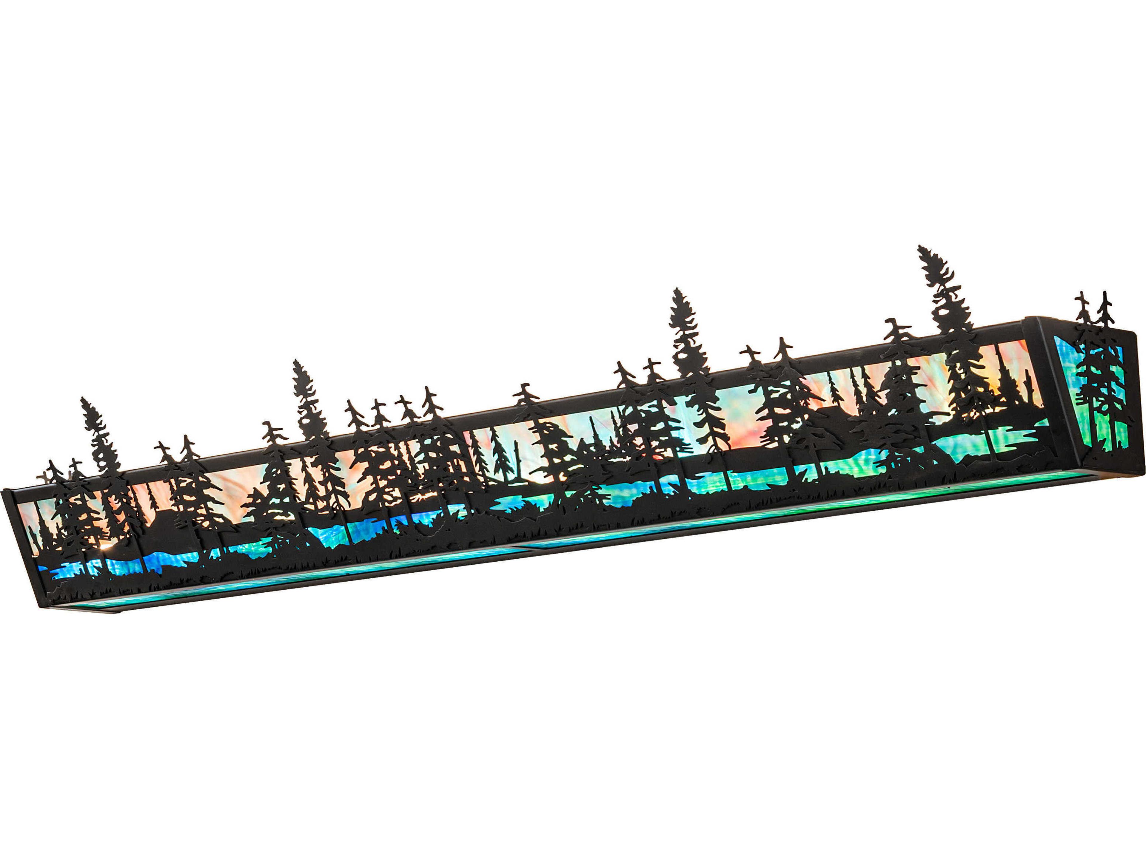 Tall Pines 8-Light Flat Black Vanity Light