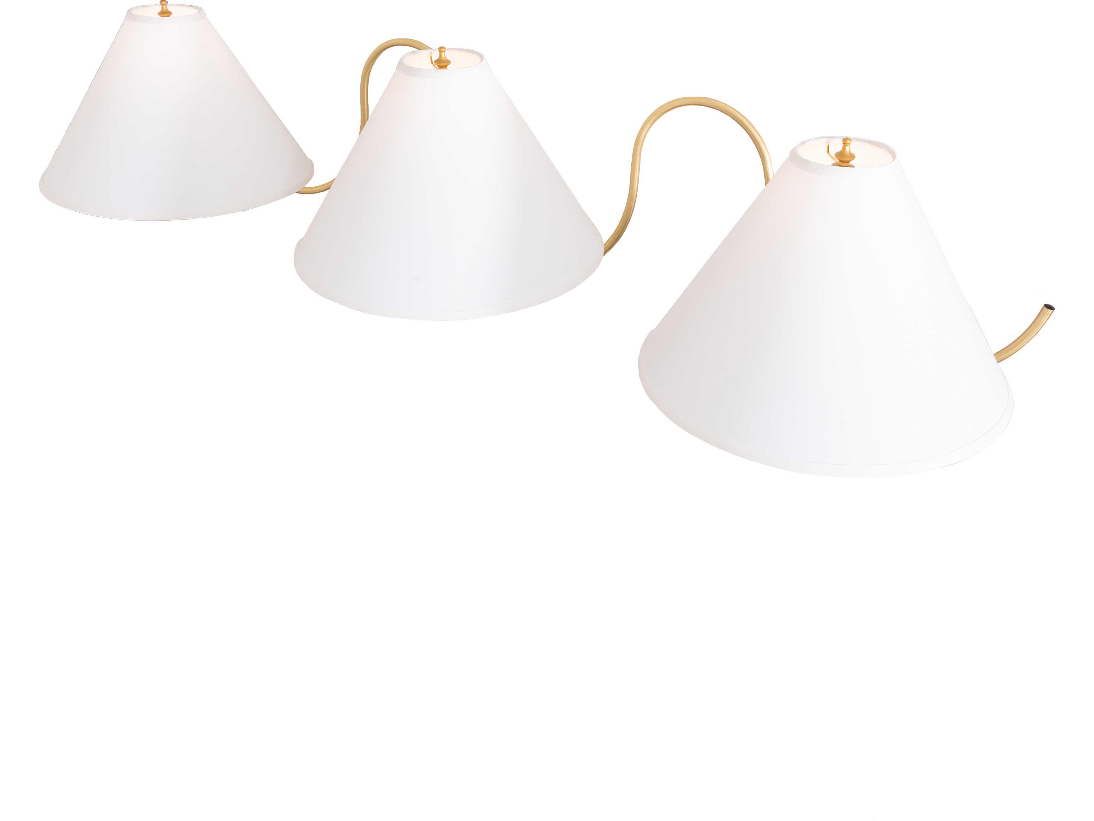 Meyda Soundwave 3-Light White Butcher Linen Brass Wall Sconce