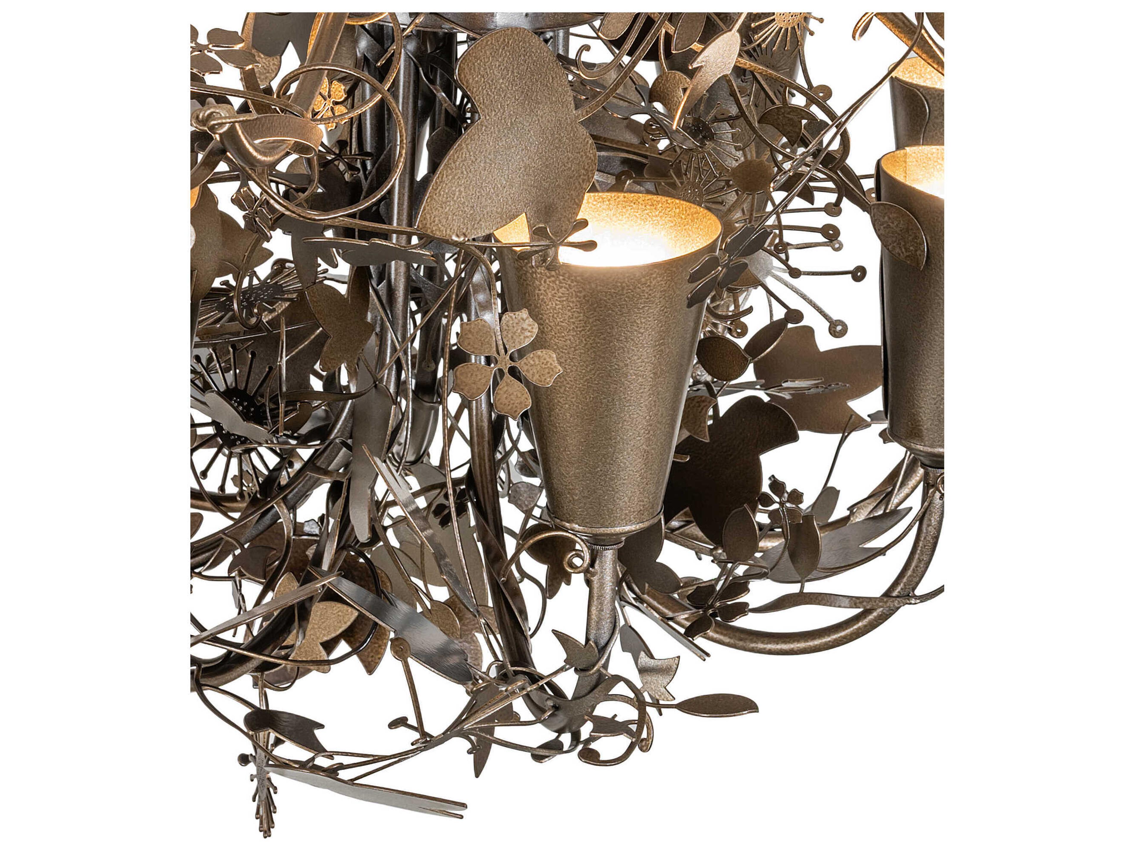 Meyda Lau Lau 8-Light Antique Hammer Gold Chandelier