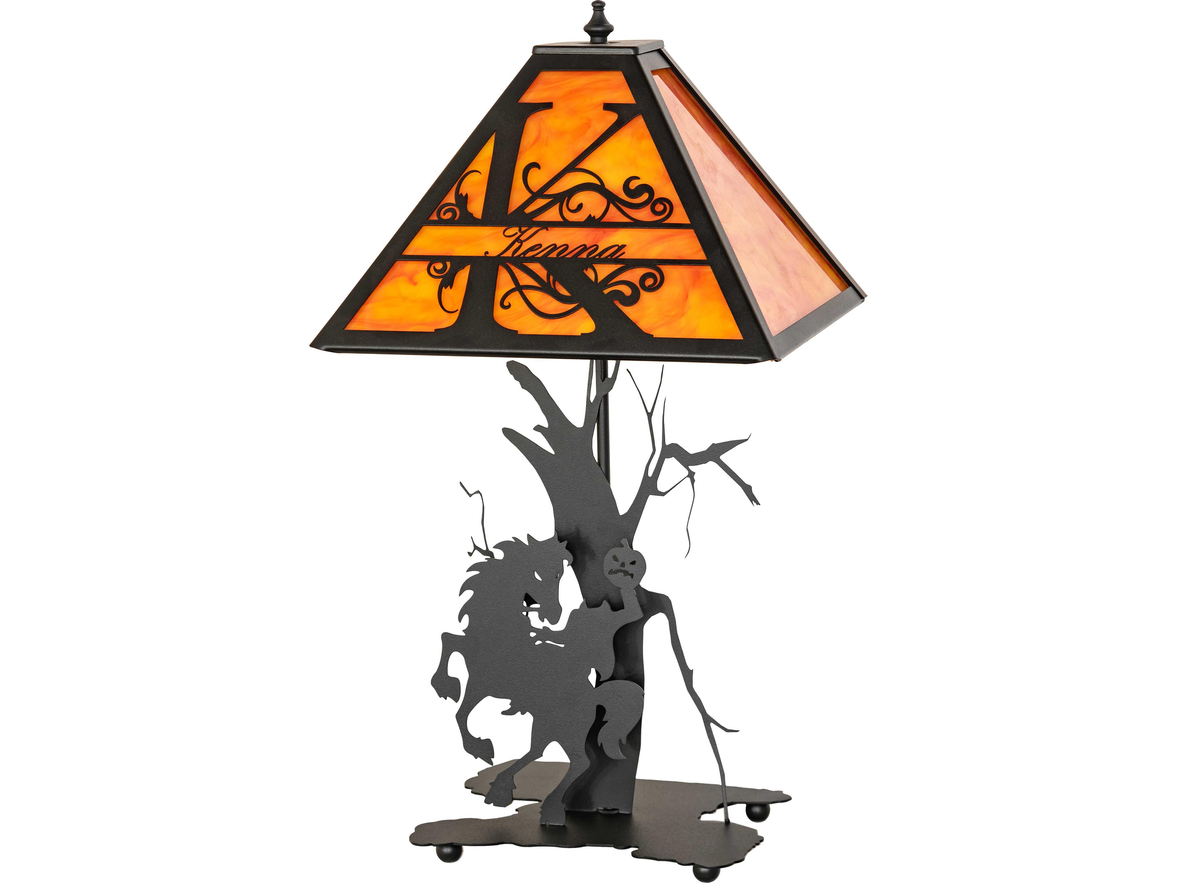 Meyda Personalized Sunset Orange Idalight Black Table Lamp