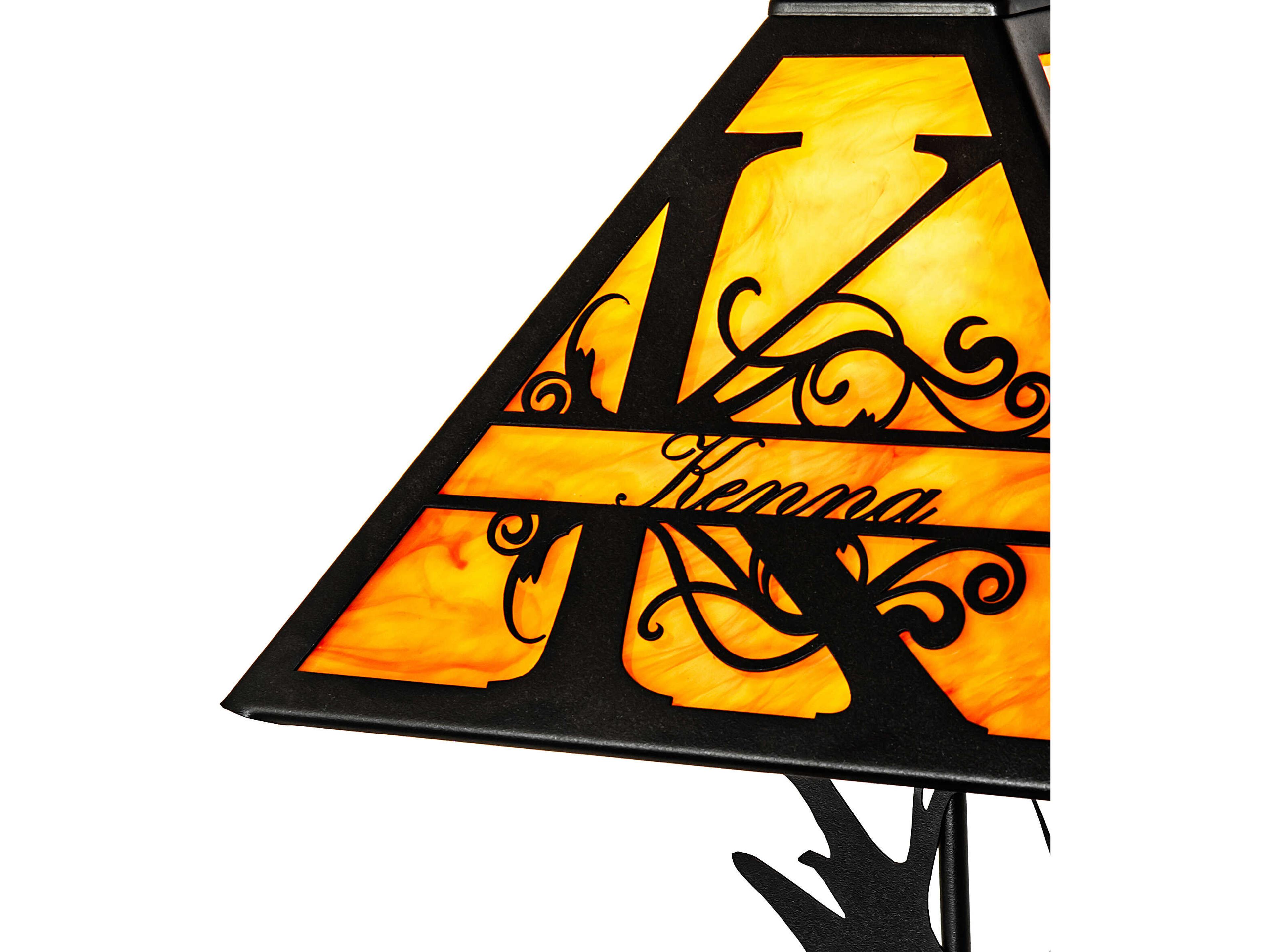 Meyda Personalized Sunset Orange Idalight Black Table Lamp