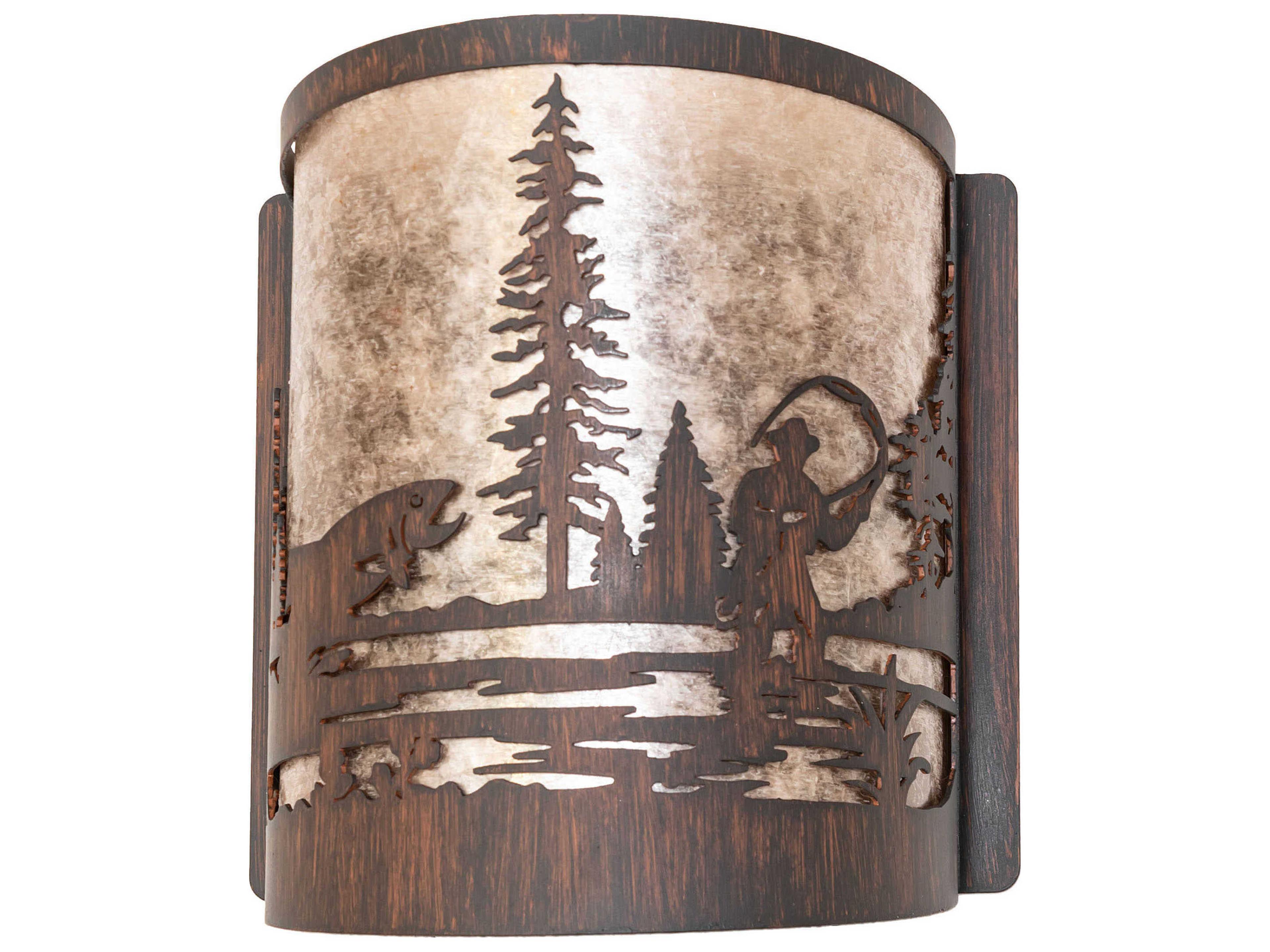 Meyda Fly Fishing 1-Light Driftwood Brown Wall Sconce