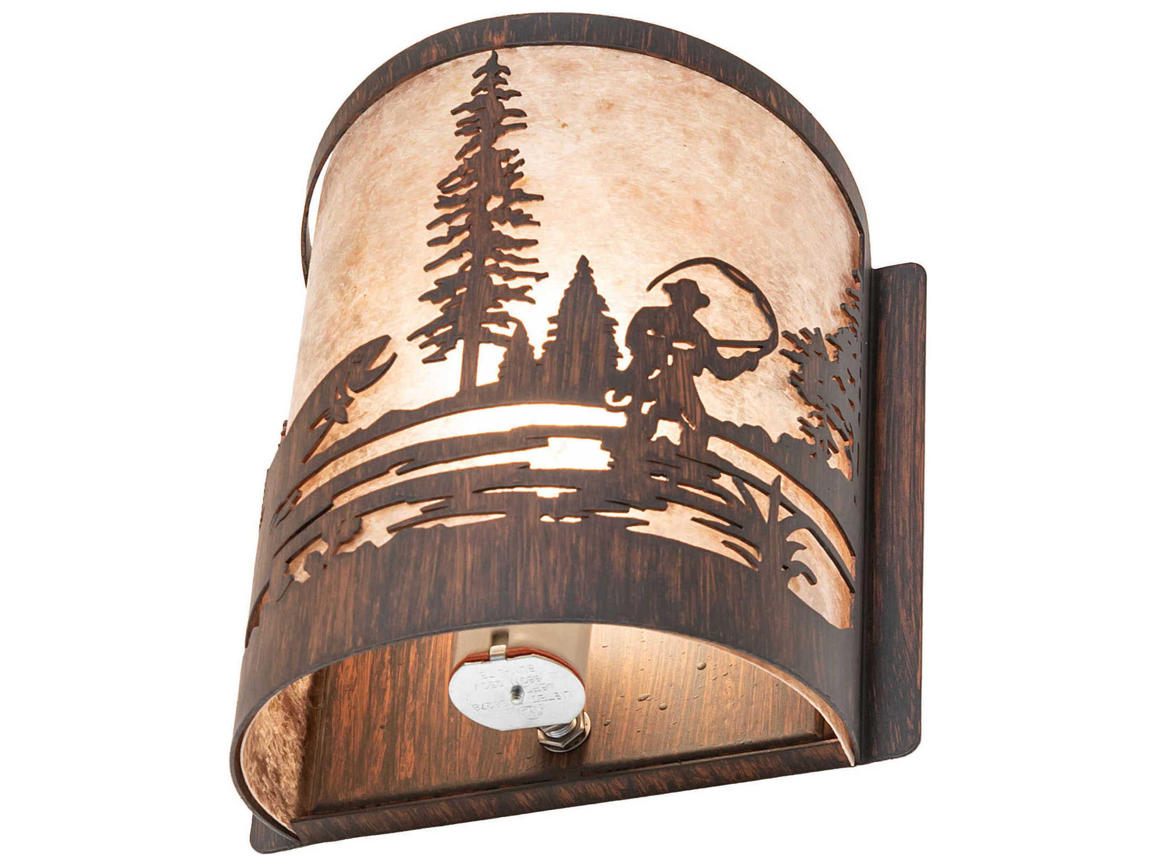Meyda Fly Fishing 1-Light Driftwood Brown Wall Sconce
