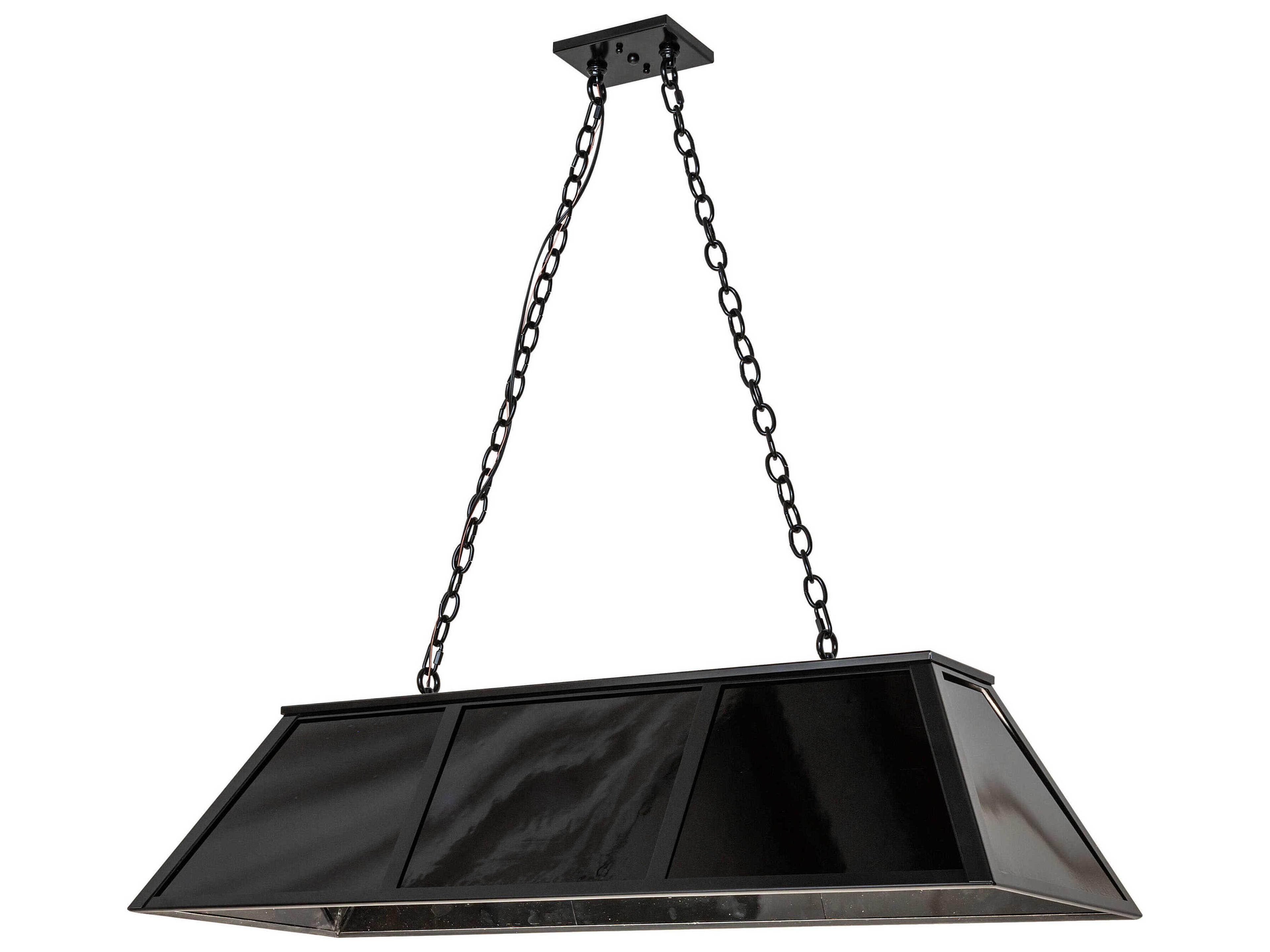 Meyda Laquer 6-Light Mirror Black Island Pendant