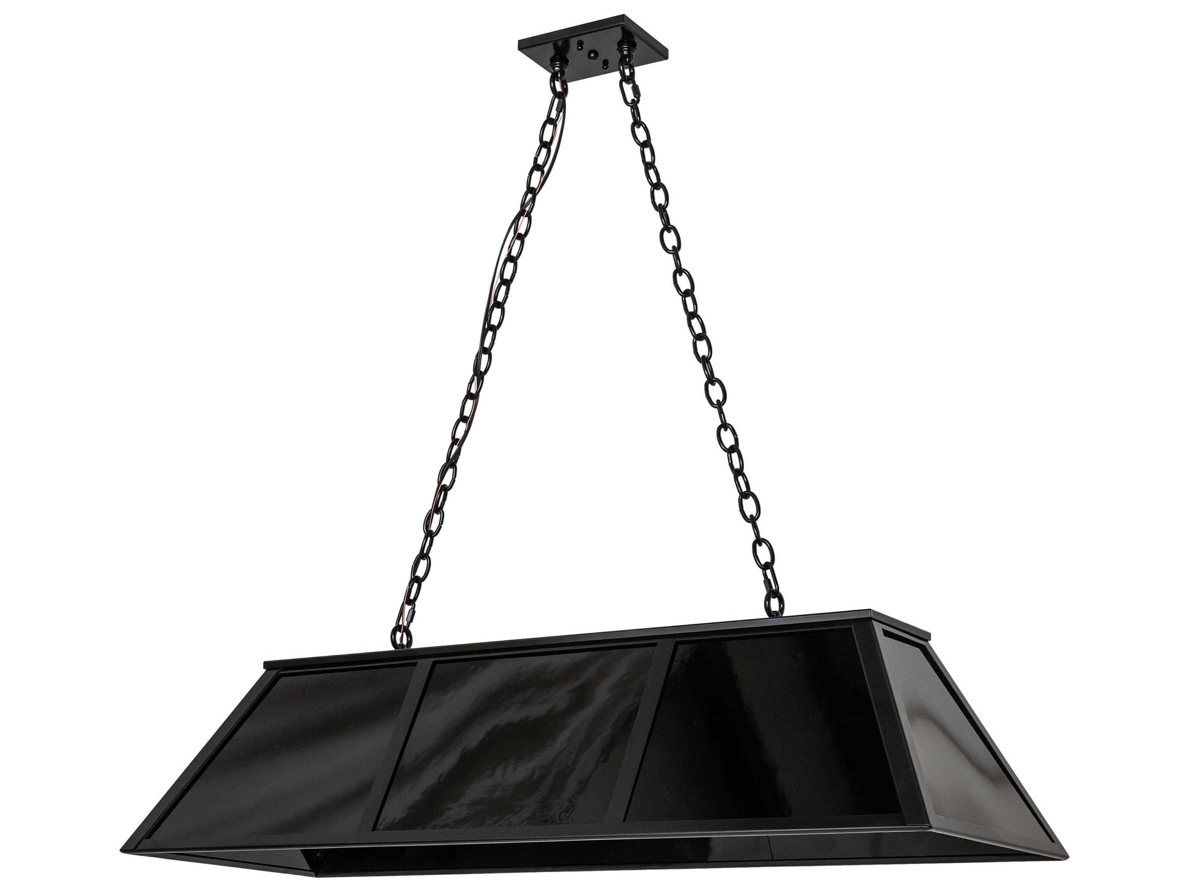 Meyda Laquer 6-Light Mirror Black Island Pendant
