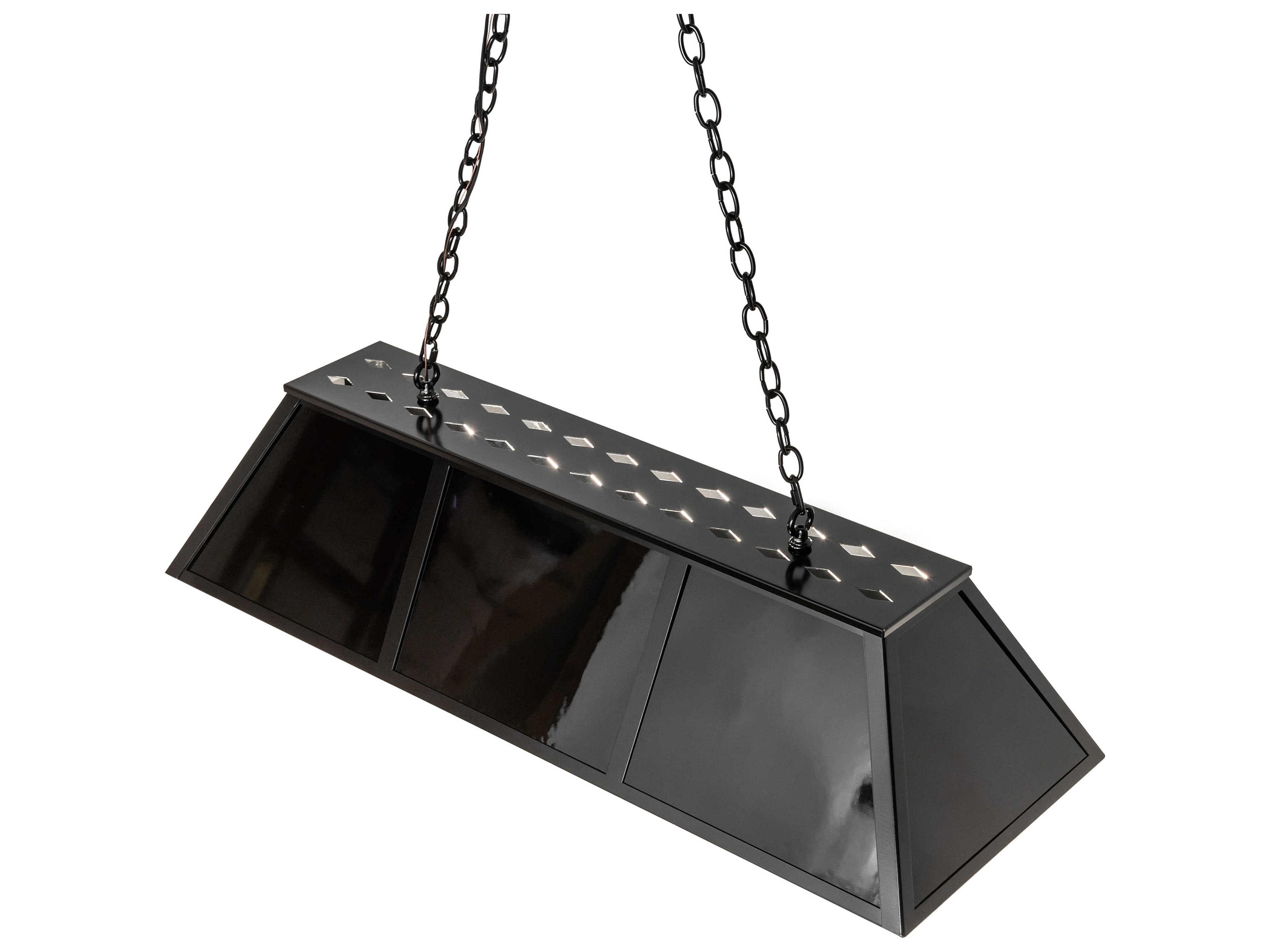 Meyda Laquer 6-Light Mirror Black Island Pendant