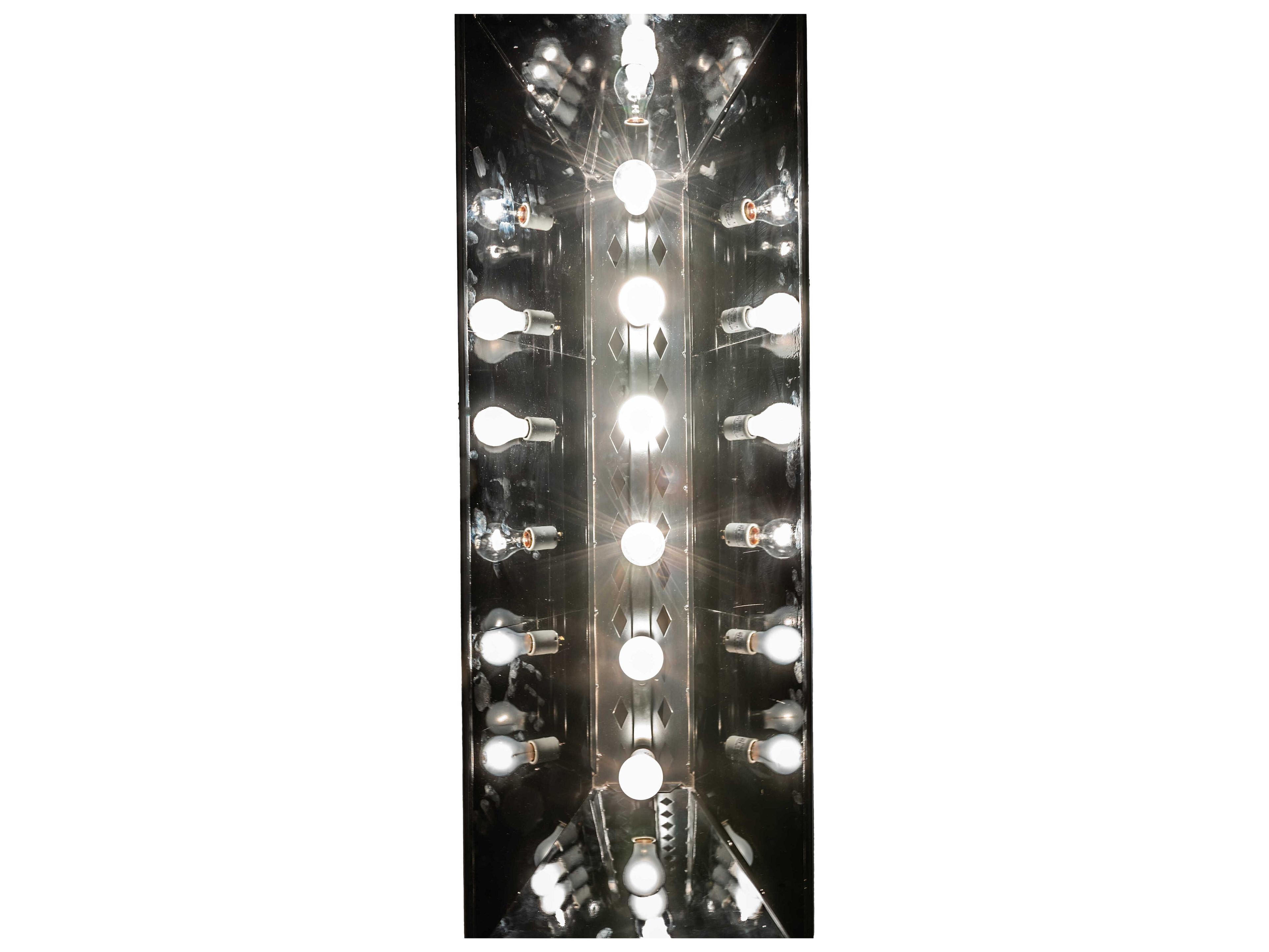 Meyda Laquer 6-Light Mirror Black Island Pendant