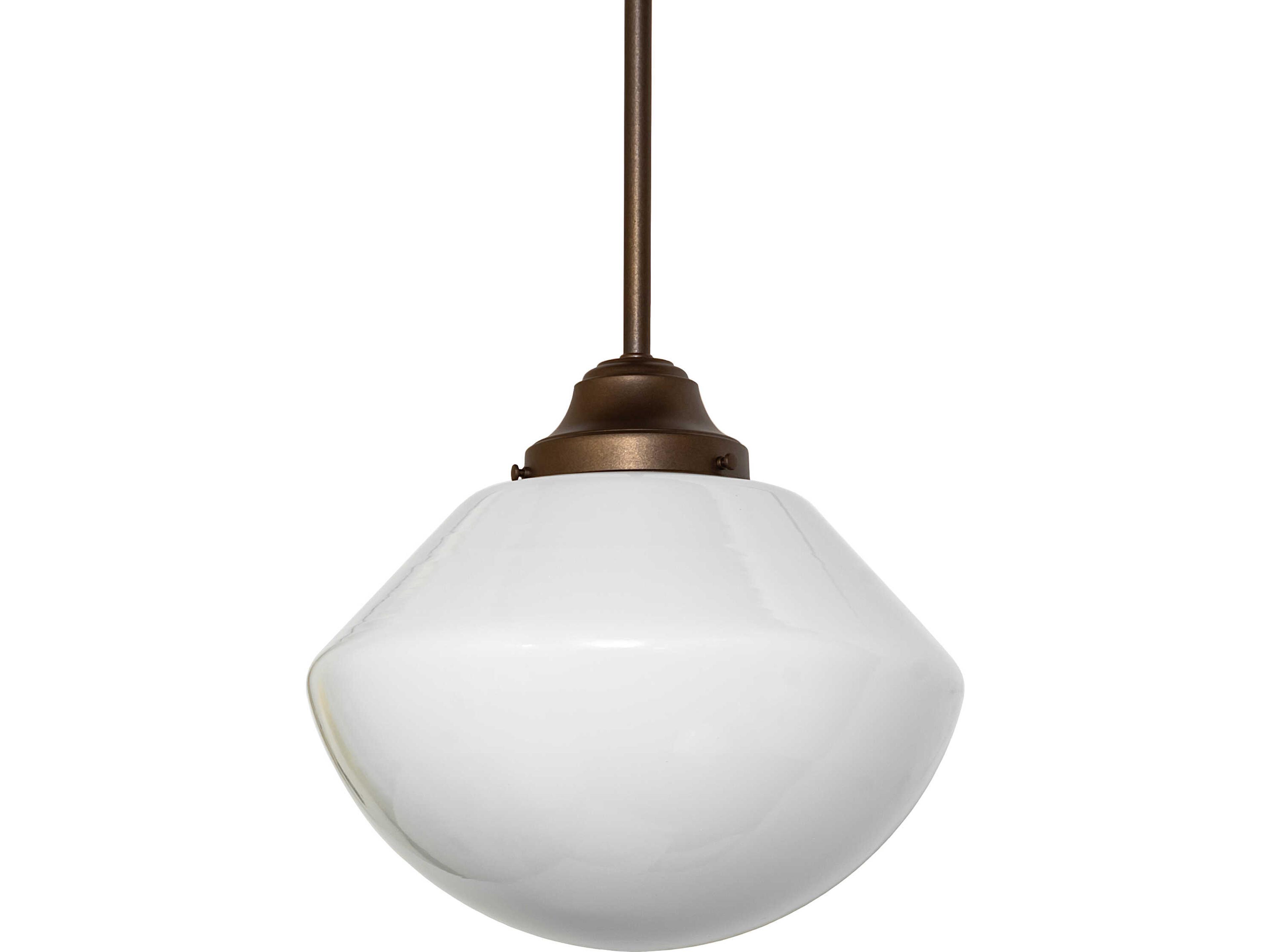 Revival 1-Light White Opal Glass Bronze Mini Pendant