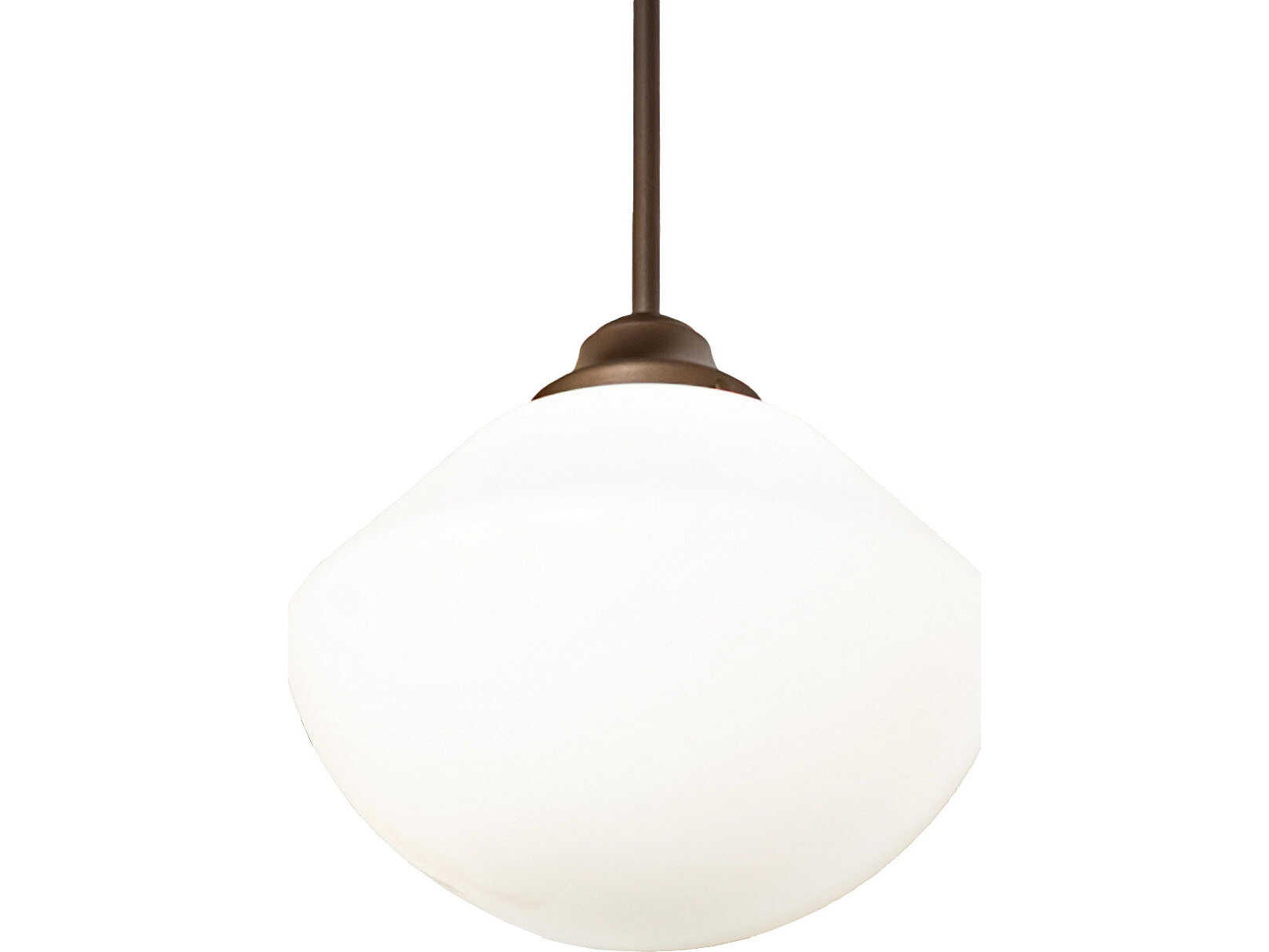 Meyda Revival 1-Light White Opal Glass Bronze Mini Pendant