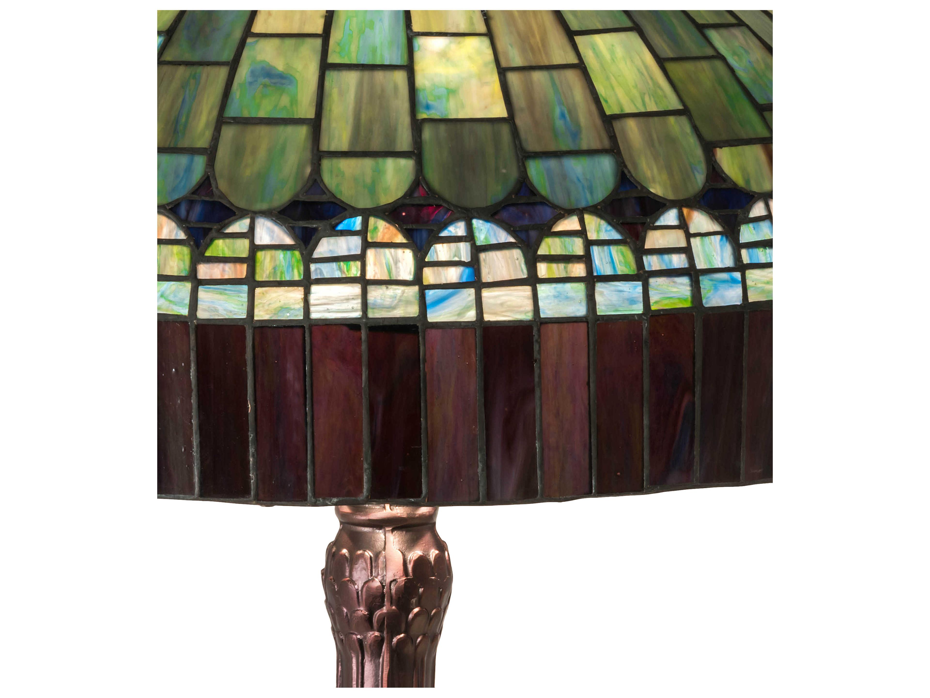 Meyda Tiffany Candice Glass Mahogany Bronze Buffet Lamp