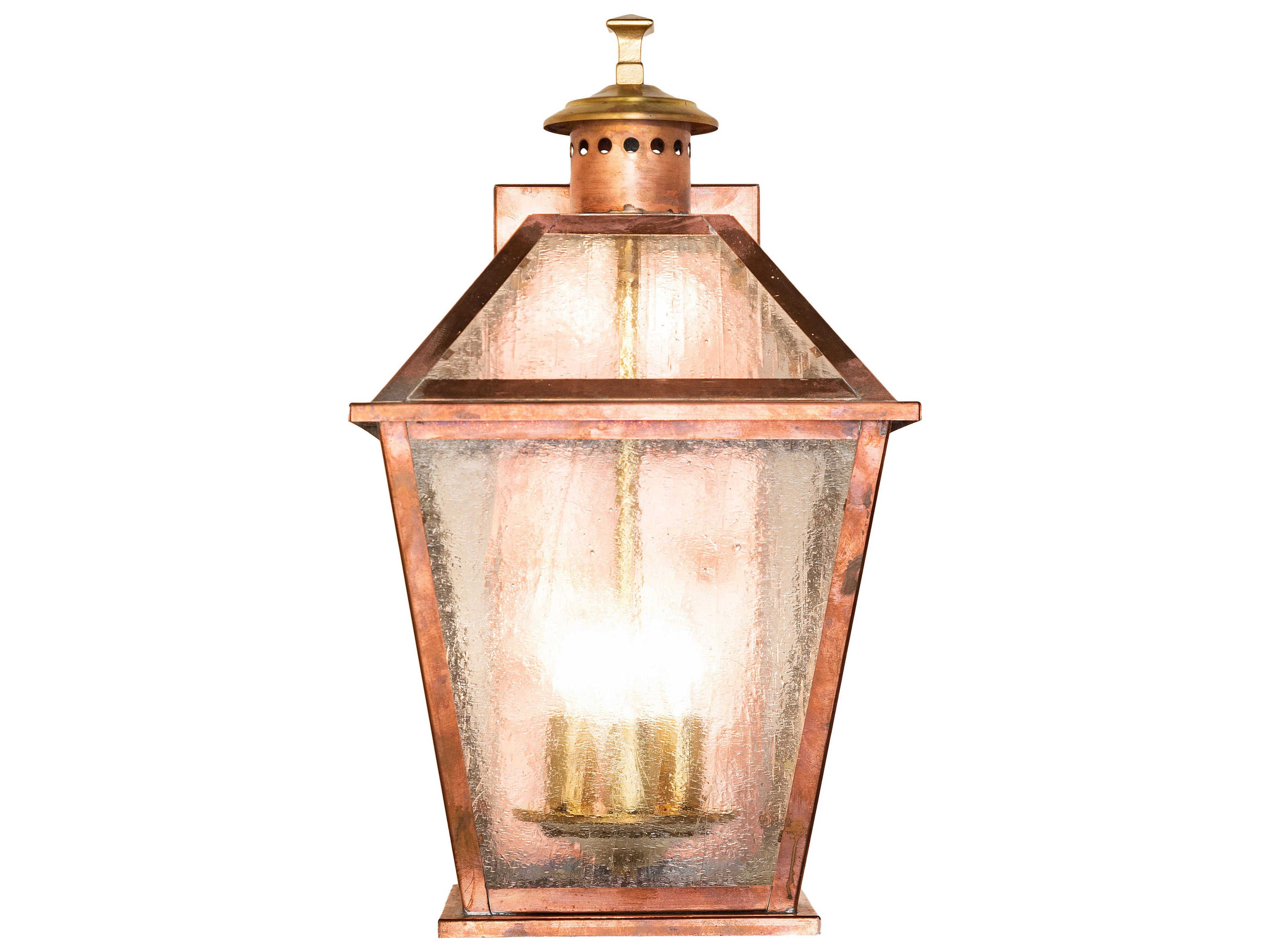 Meyda Corrina 3-Light Raw Copper Clear Gloss Outdoor Wall Light