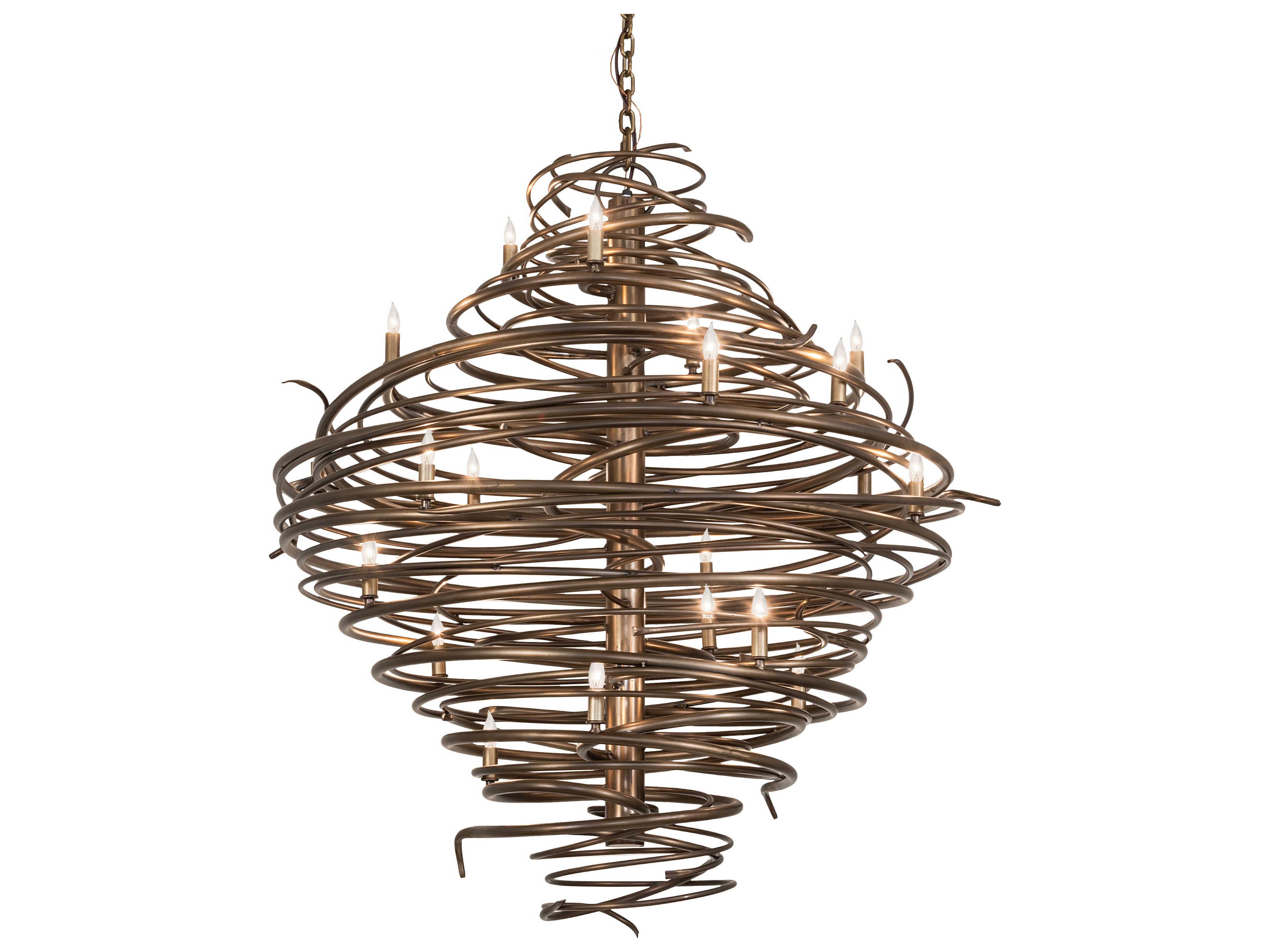 Cyclone 20-Light Antique Copper Chandelier