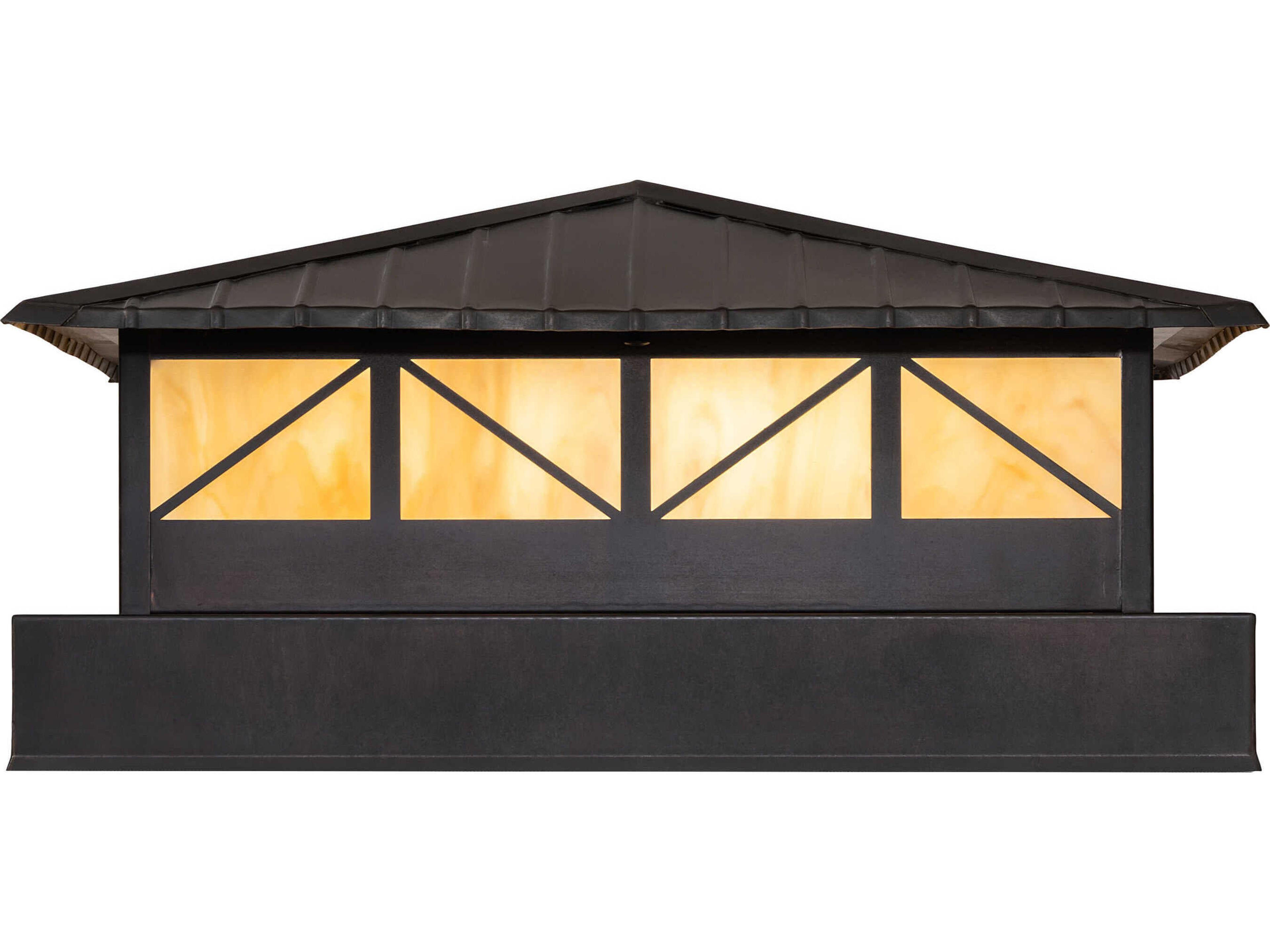 Meyda Durrant Craftsman Brown Outdoor Pier Mount