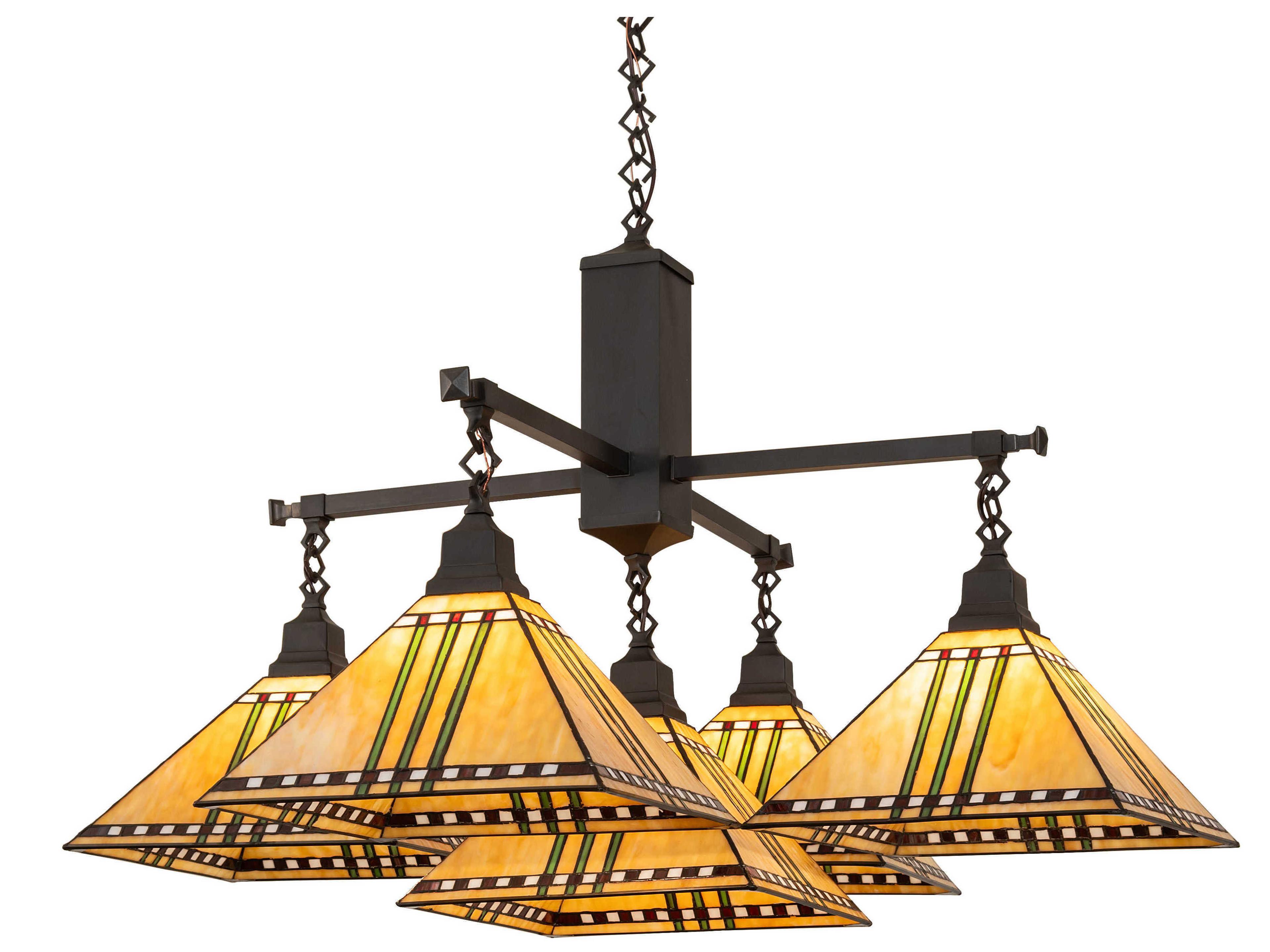 Prairie Corn 5-Light Craftsman Brown Traditional Empire Chandelier