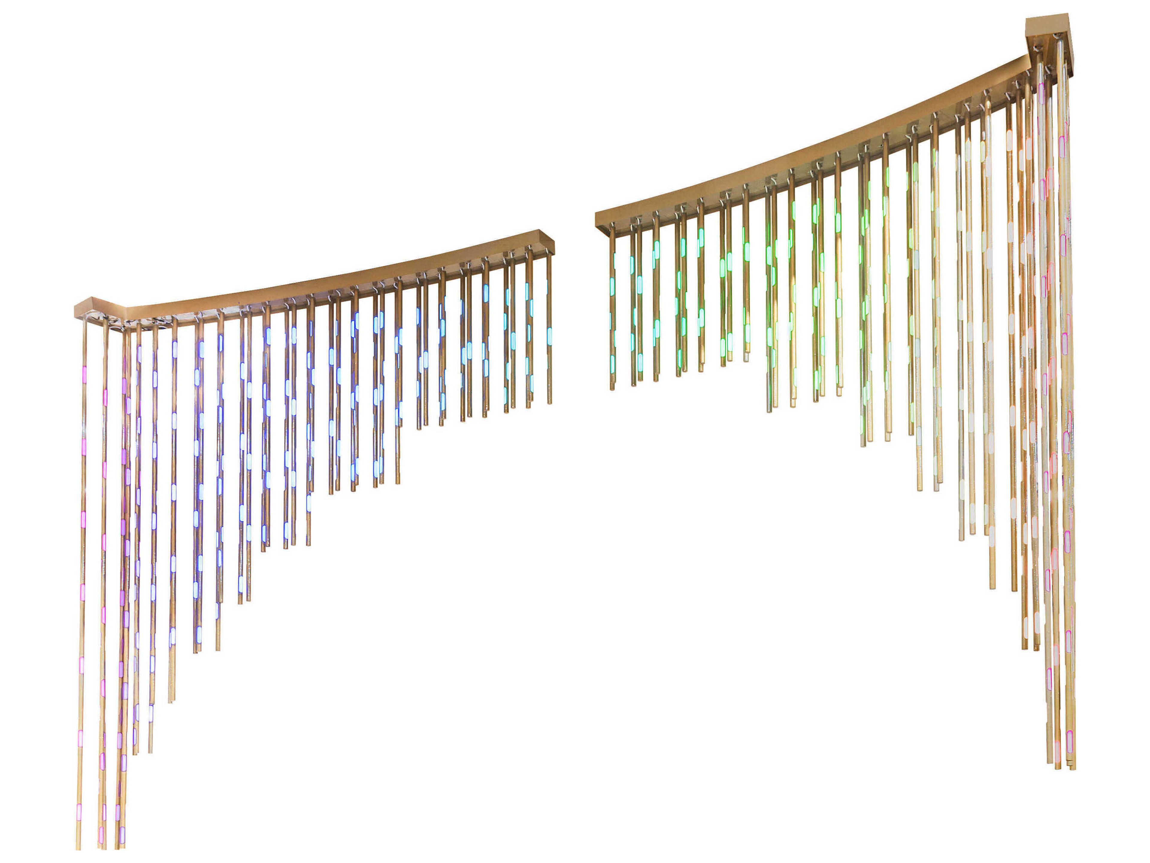 Meyda Barra de Luzis Starburst Brass Island Pendant