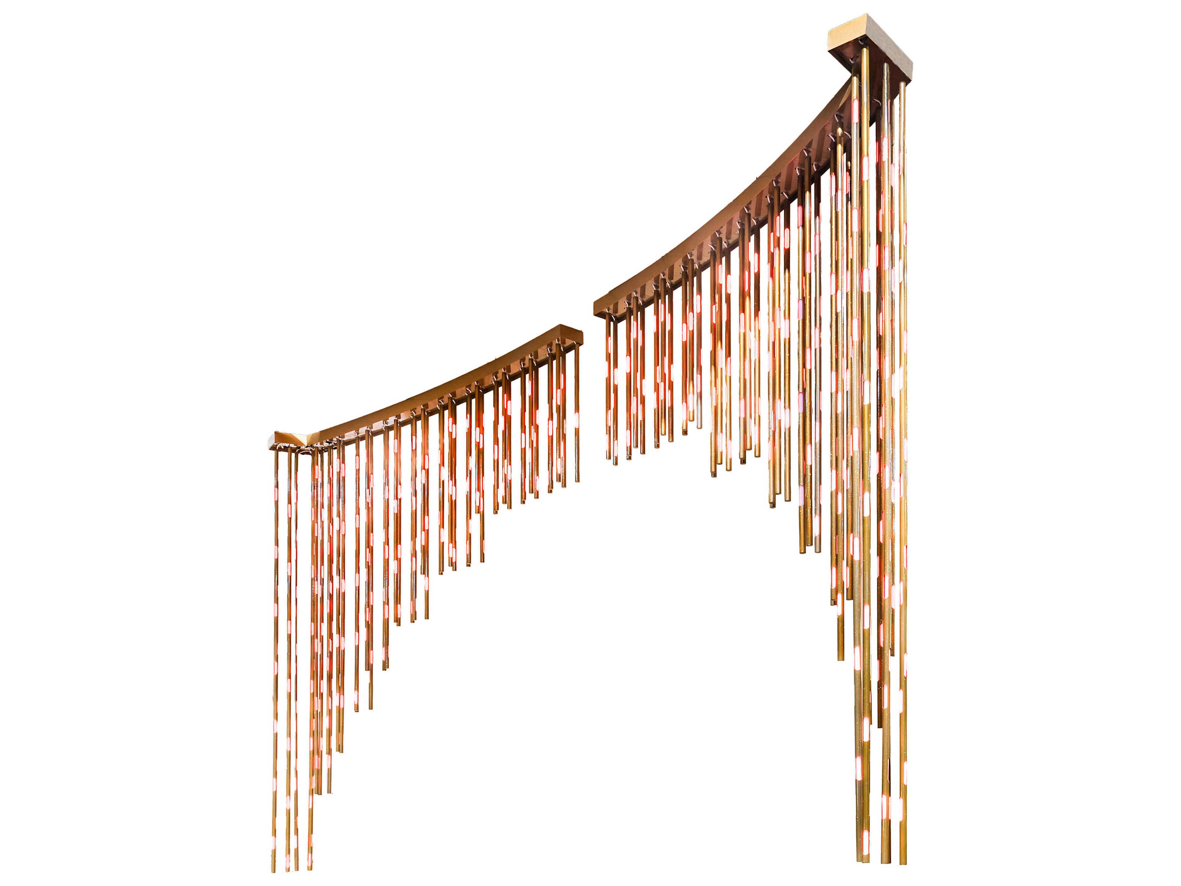 Meyda Barra de Luzis Starburst Brass Island Pendant