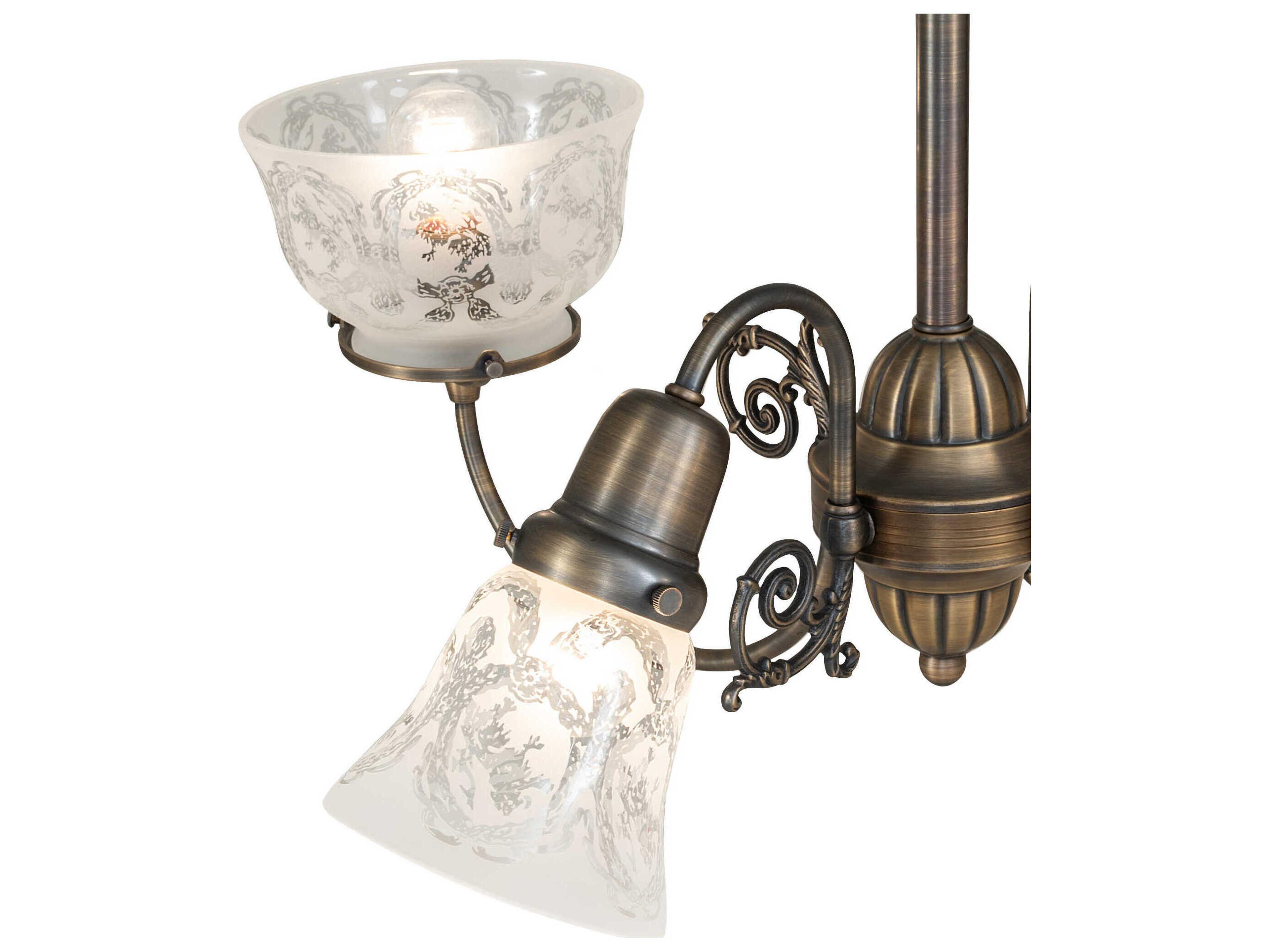 Meyda Revival Gas & Electric 4-Light Antique Brass Chandelier