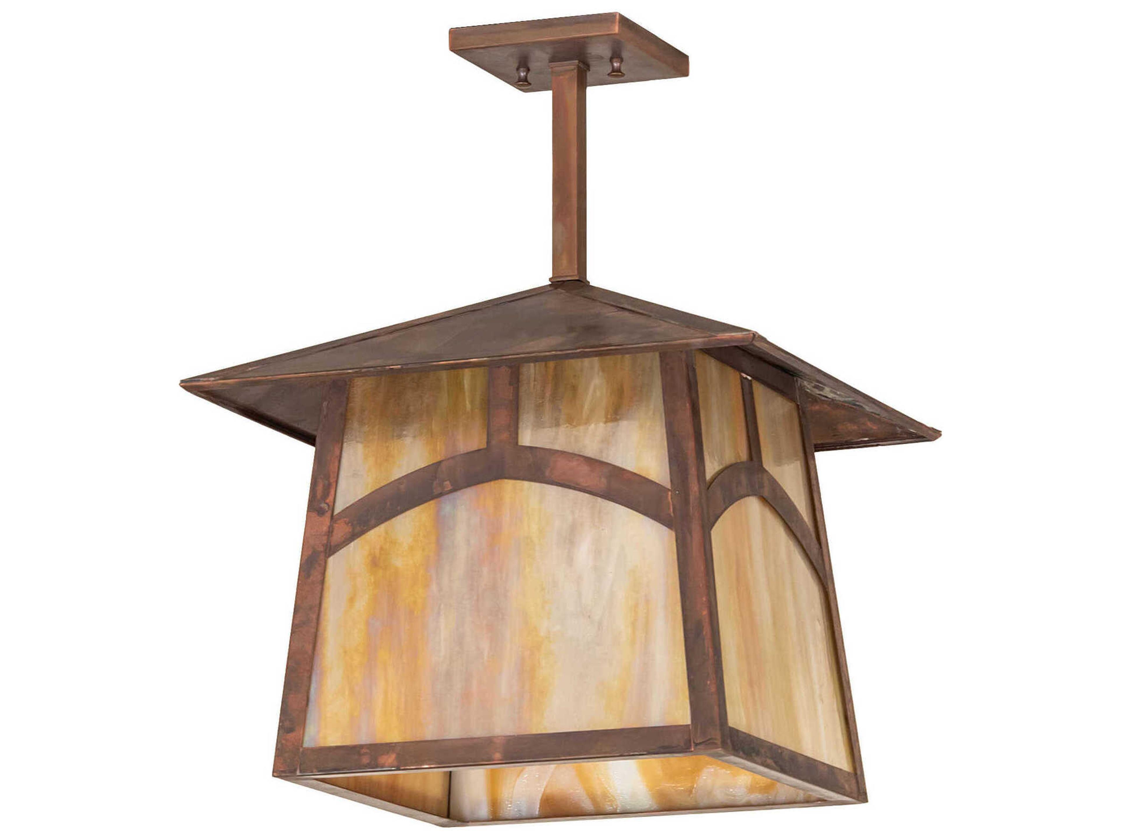 Meyda Stillwater 1-Light Vintage Copper Outdoor Hanging Light