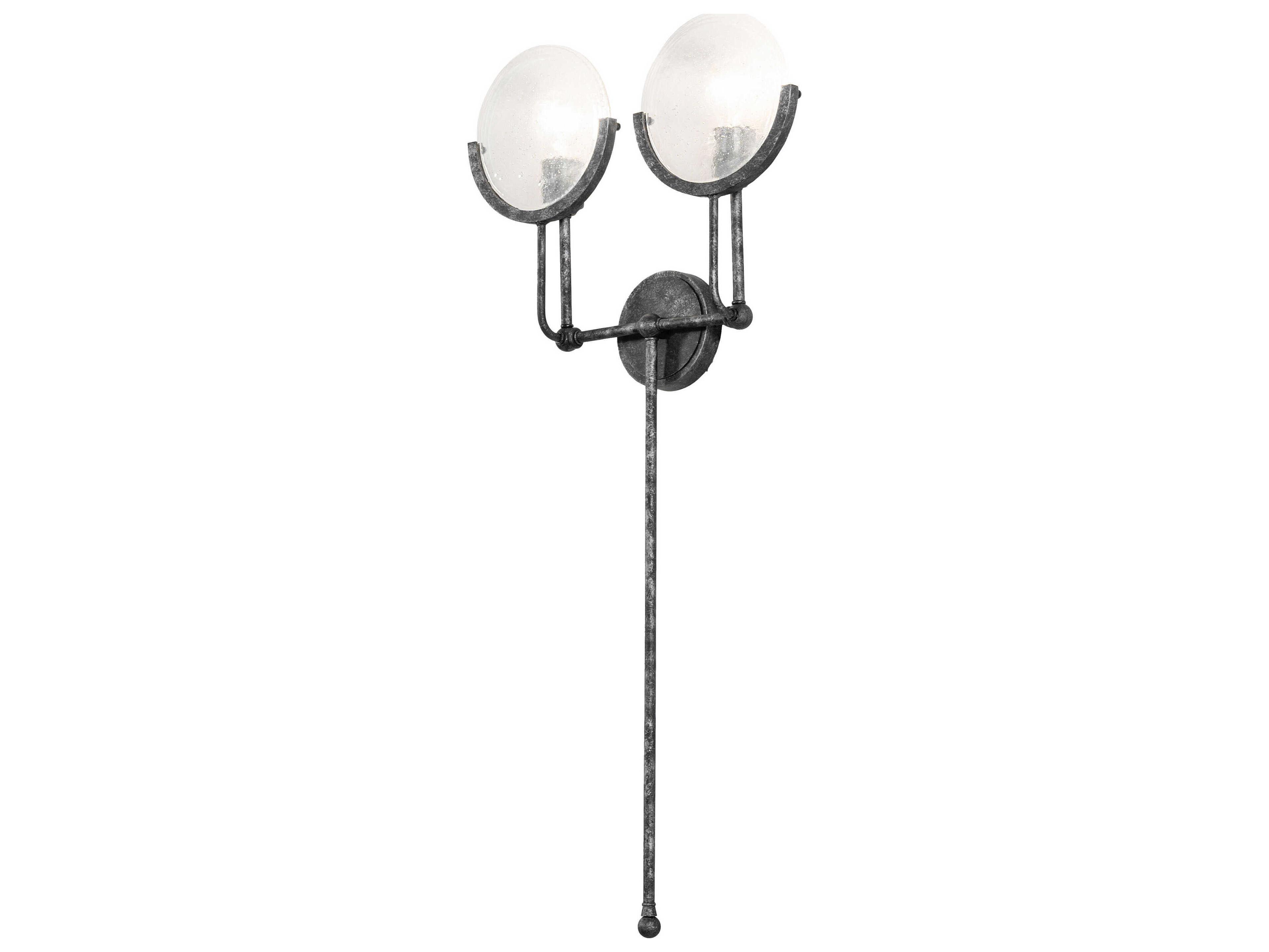 2-Light Gunmetal Wall Sconce