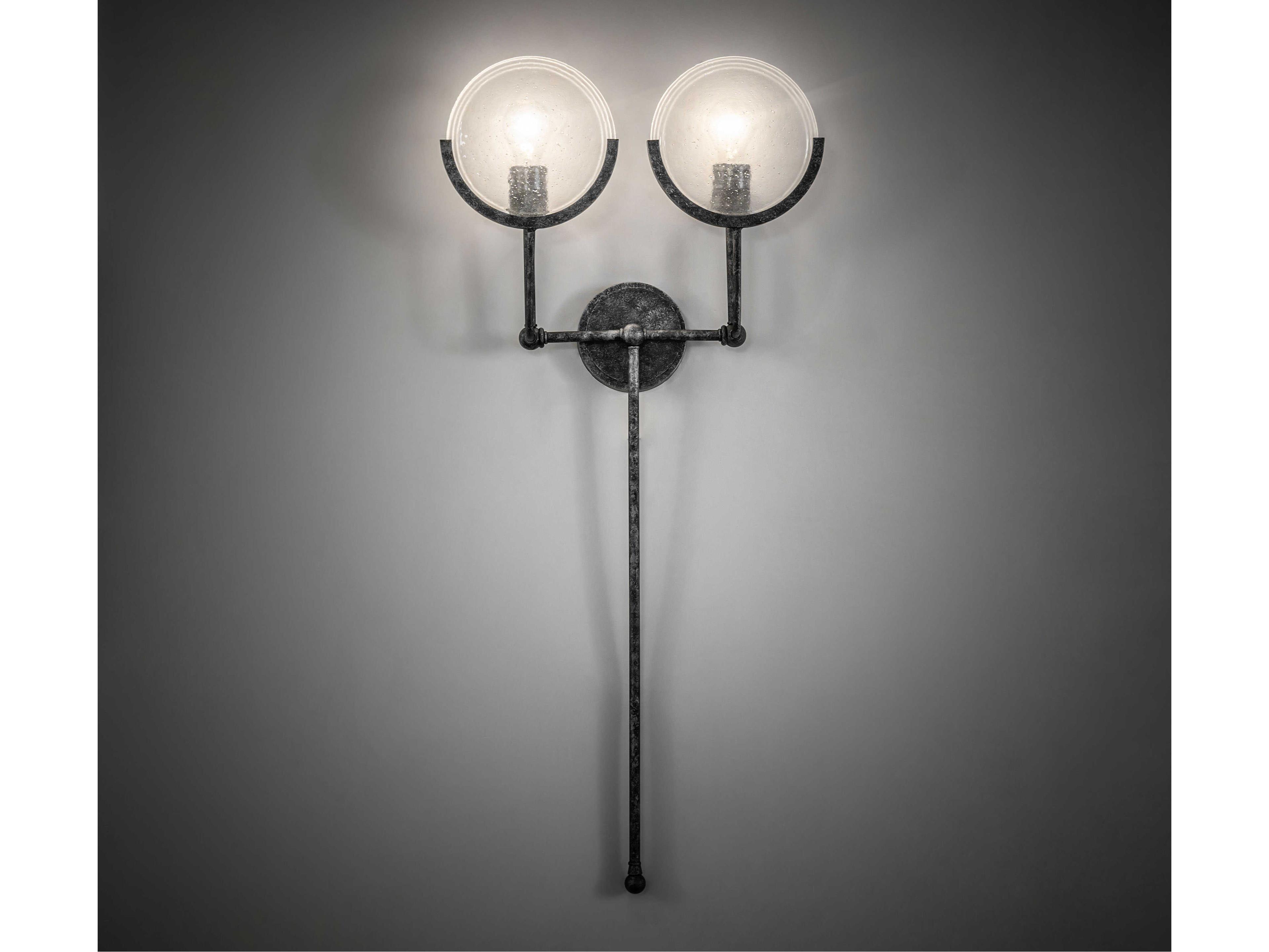 Meyda 2-Light Gunmetal Wall Sconce