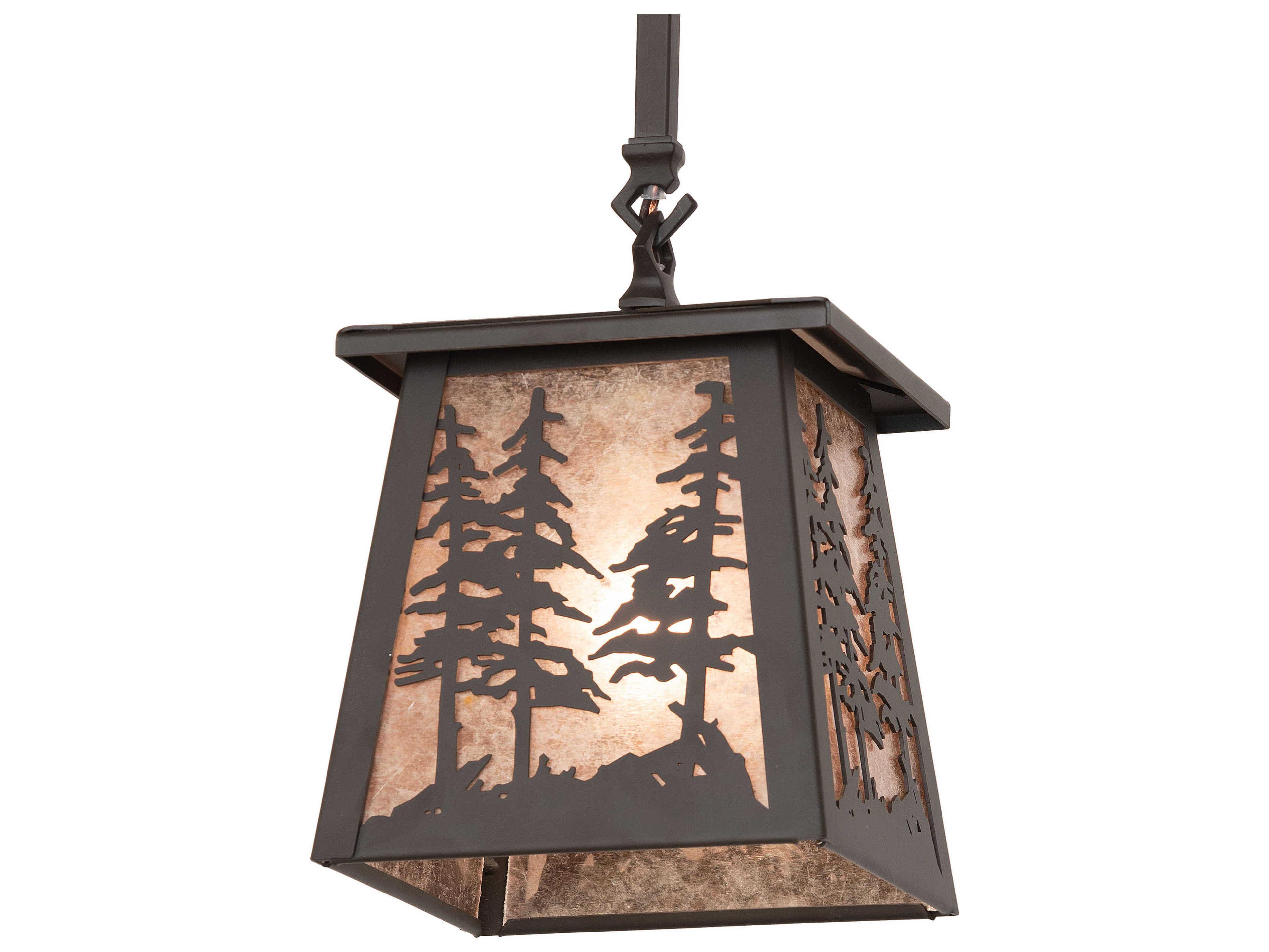 Meyda Stillwater Tall Pines 1-Light Oil Rub Bronze Mini Pendant