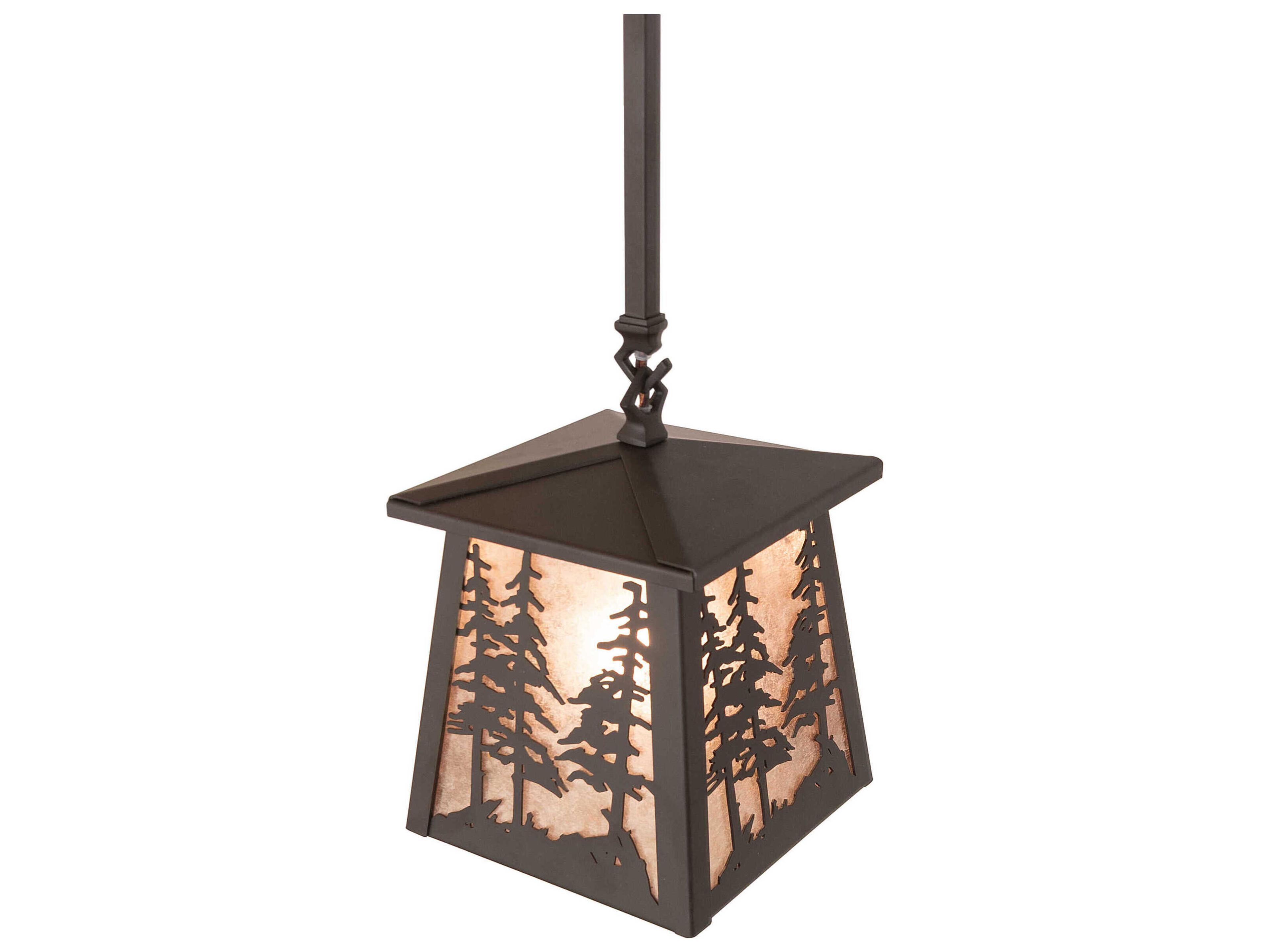 Meyda Stillwater Tall Pines 1-Light Oil Rub Bronze Mini Pendant