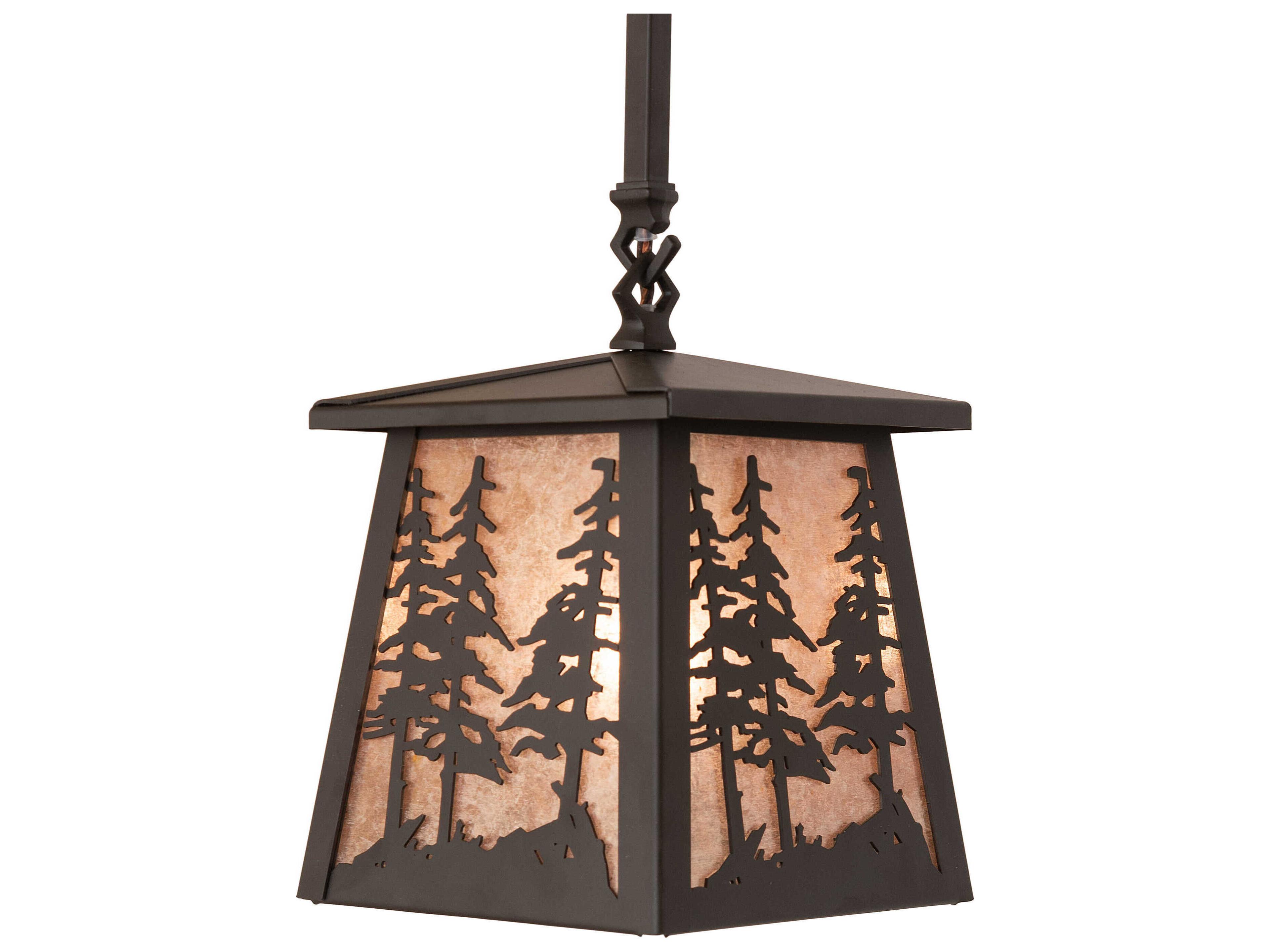 Meyda Stillwater Tall Pines 1-Light Oil Rub Bronze Mini Pendant