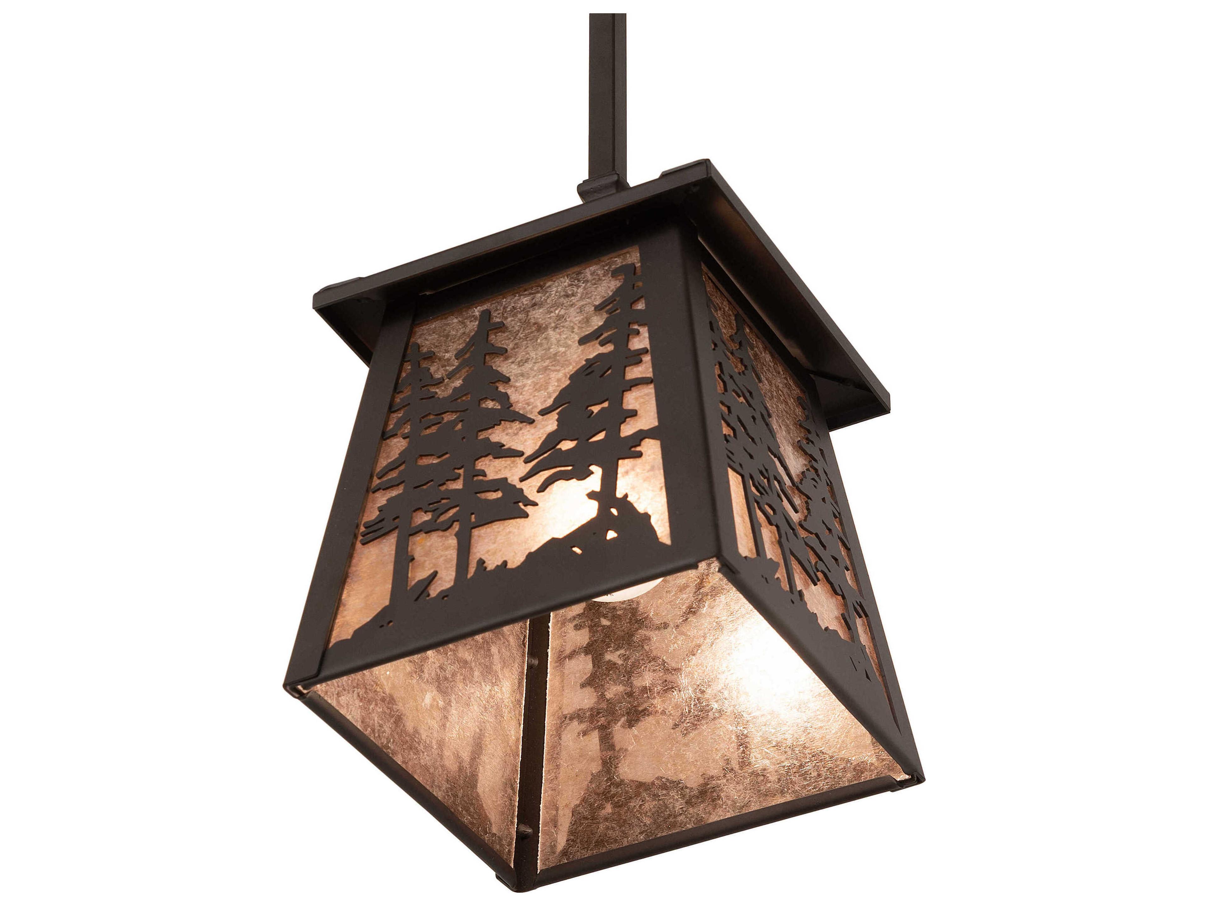 Meyda Stillwater Tall Pines 1-Light Oil Rub Bronze Mini Pendant