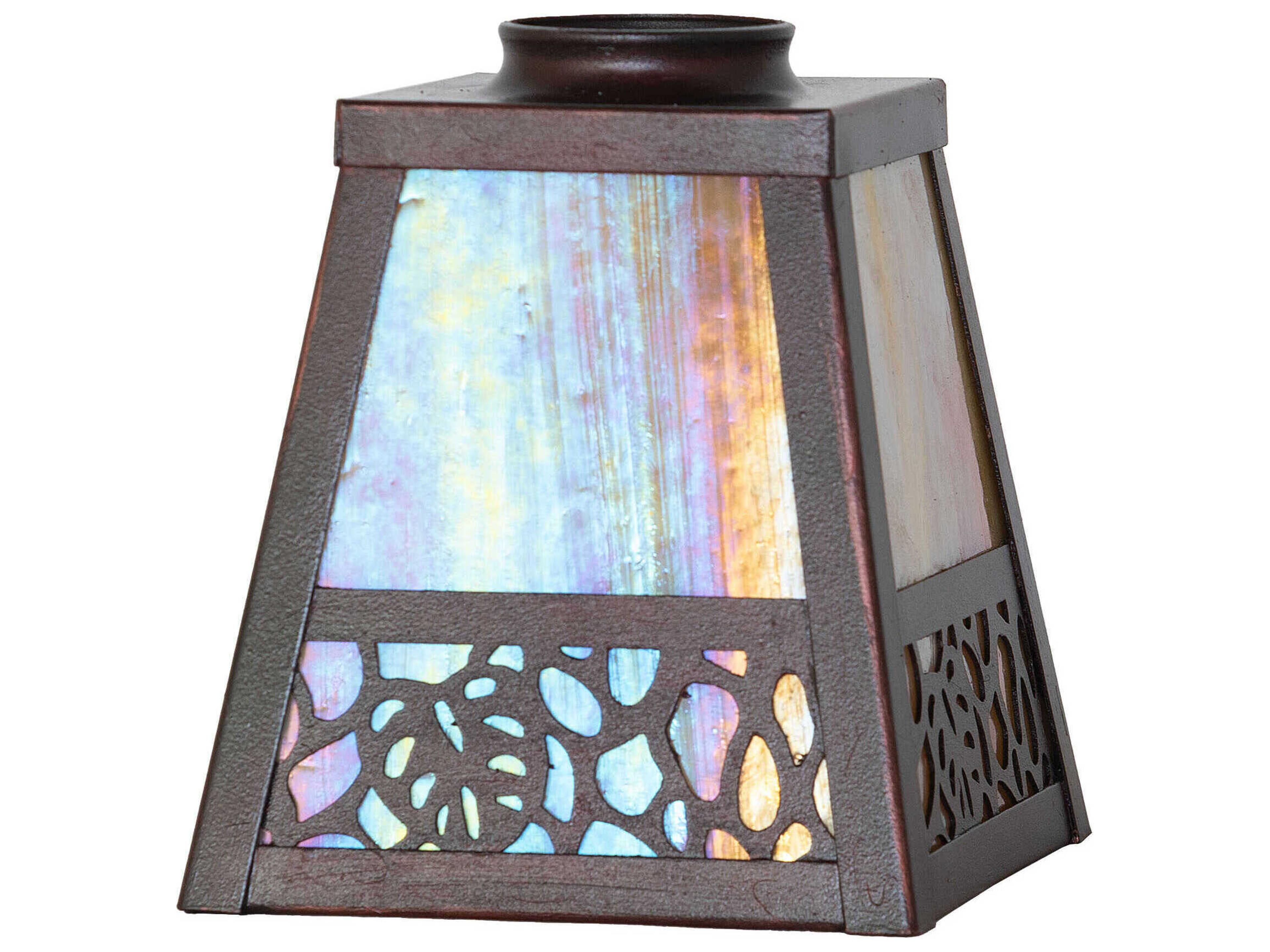 Meyda Split Mission Lotus Leaf Mahogany Bronze Shade