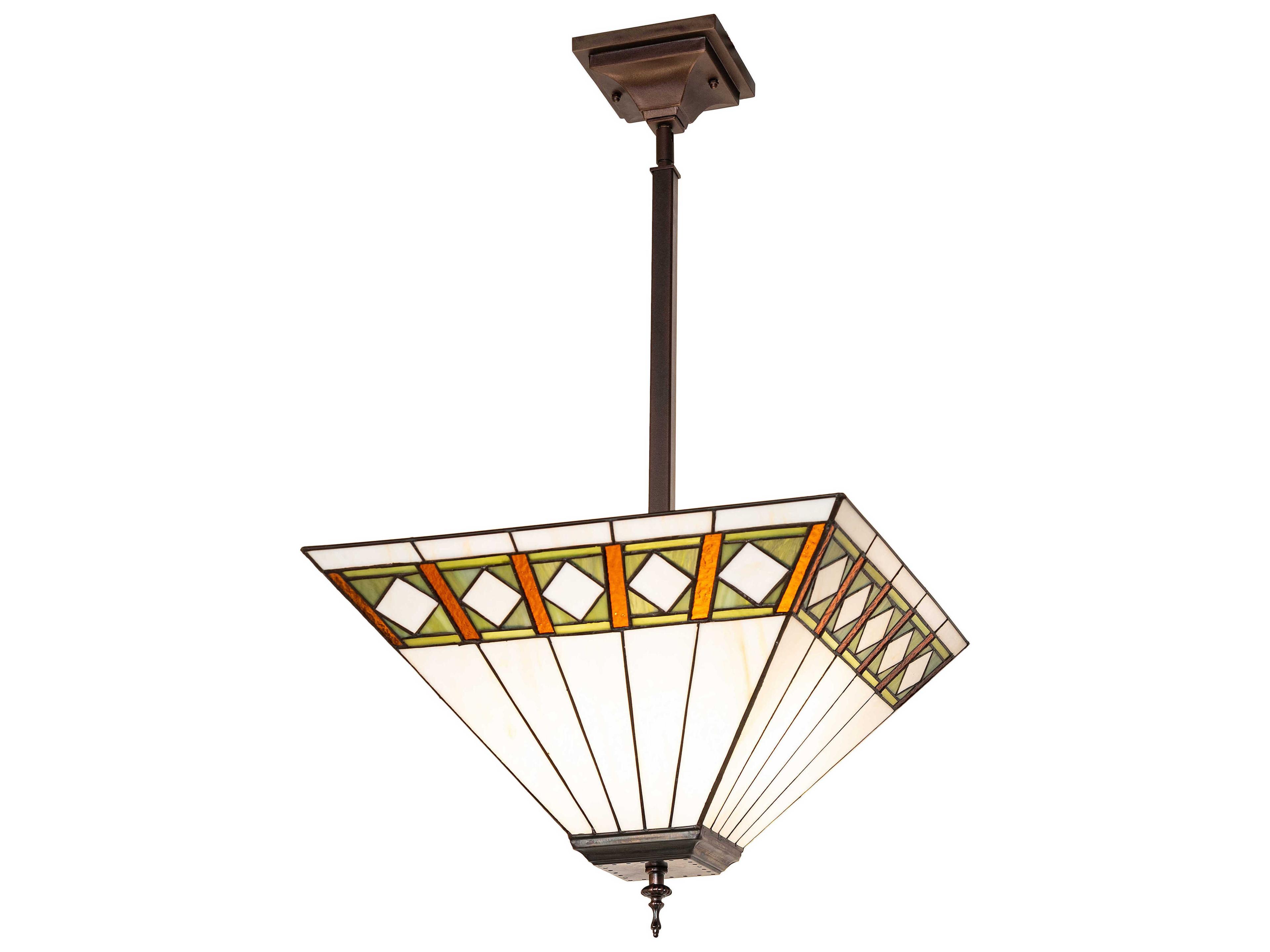 Meyda Diamond Band Mission 3-Light Mahogany Bronze Pendant