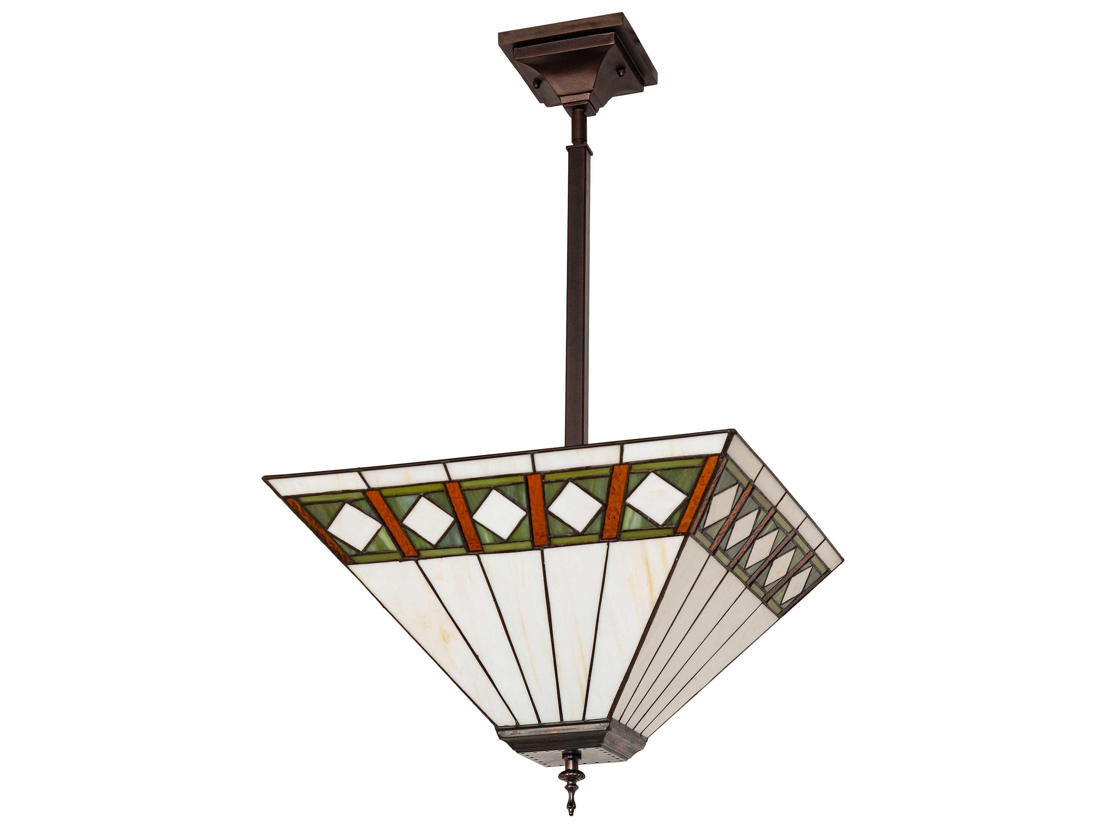 Meyda Diamond Band Mission 3-Light Mahogany Bronze Pendant