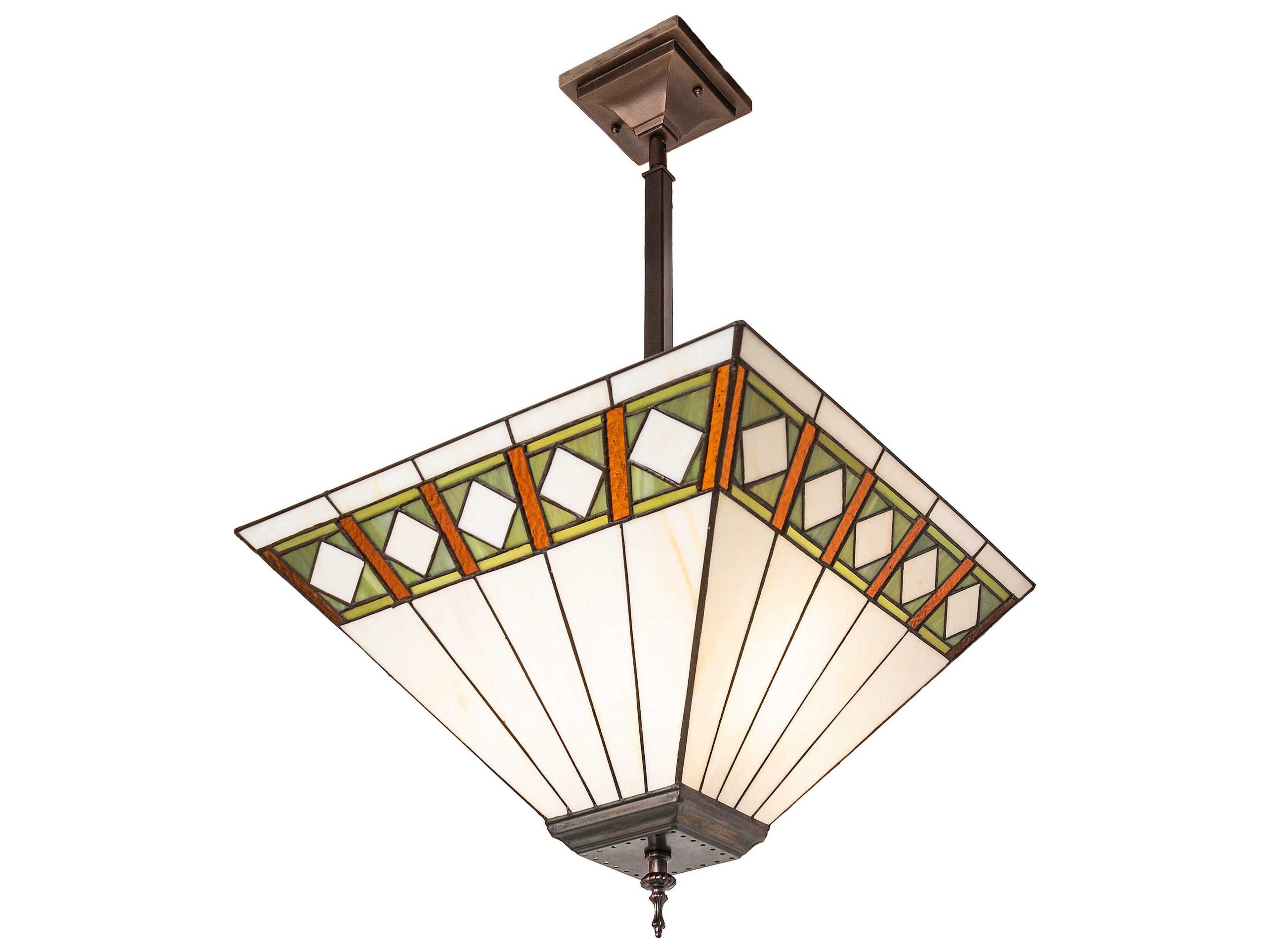 Meyda Diamond Band Mission 3-Light Mahogany Bronze Pendant