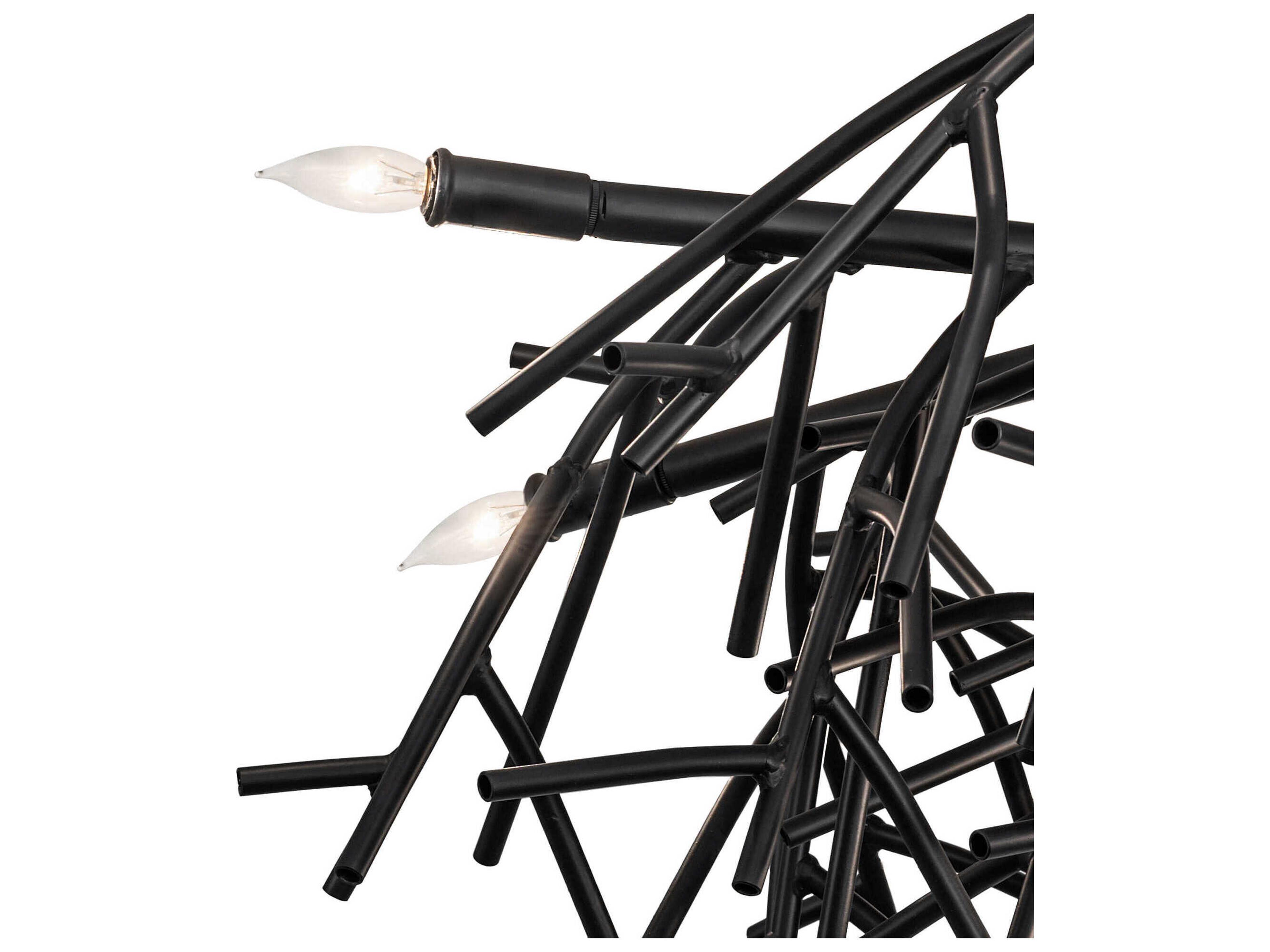 Meyda Thicket 12-Light Blackwash Flush Mount