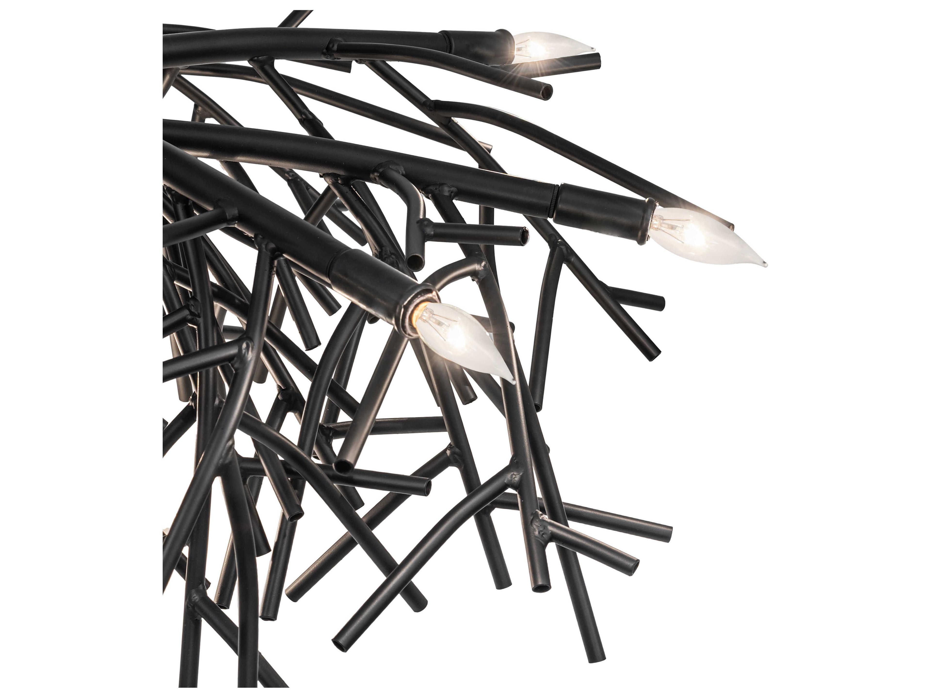 Meyda Thicket 12-Light Blackwash Flush Mount