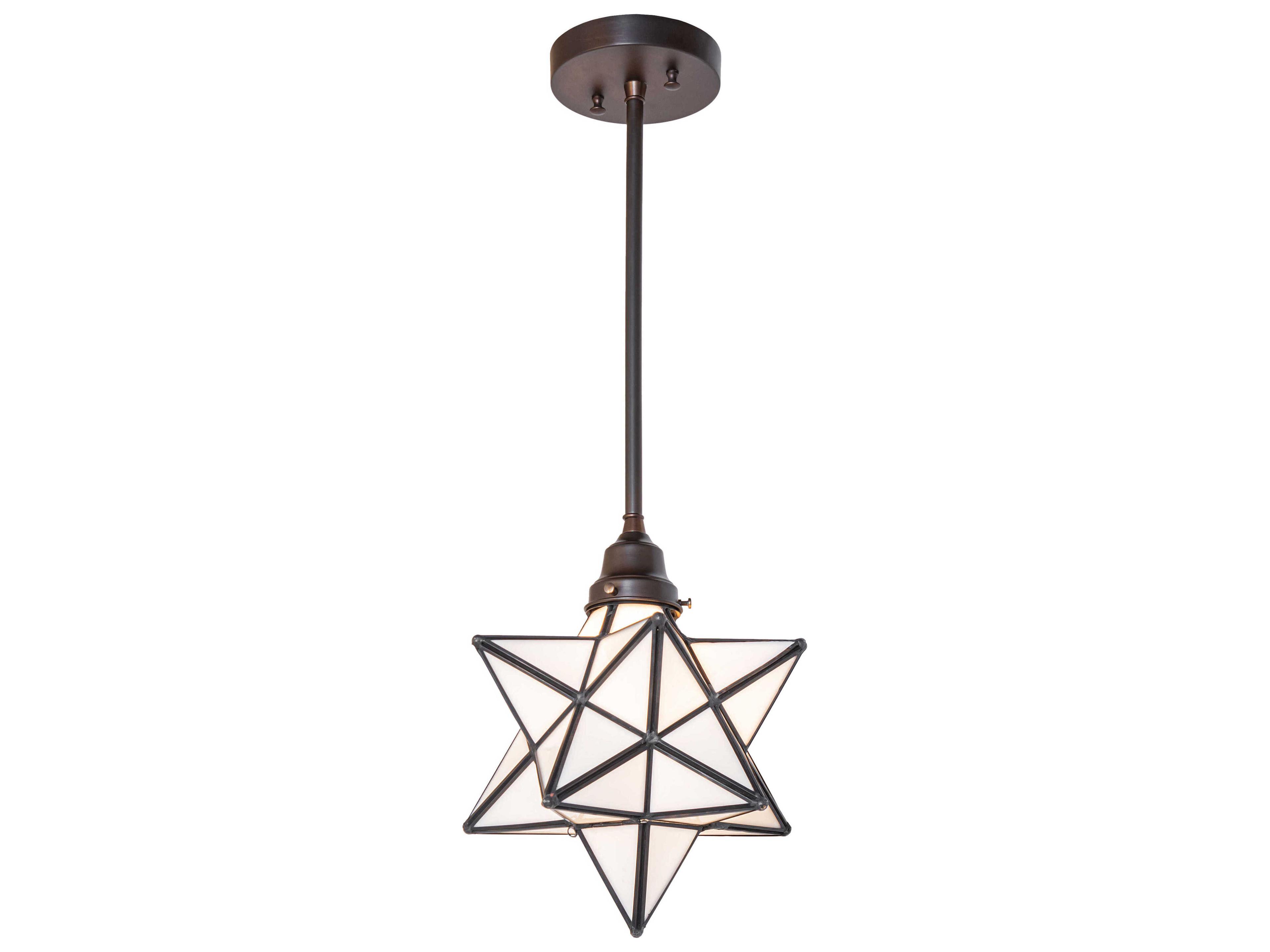 Moravian Star 1-Light Craftsman Brown Mini Pendant