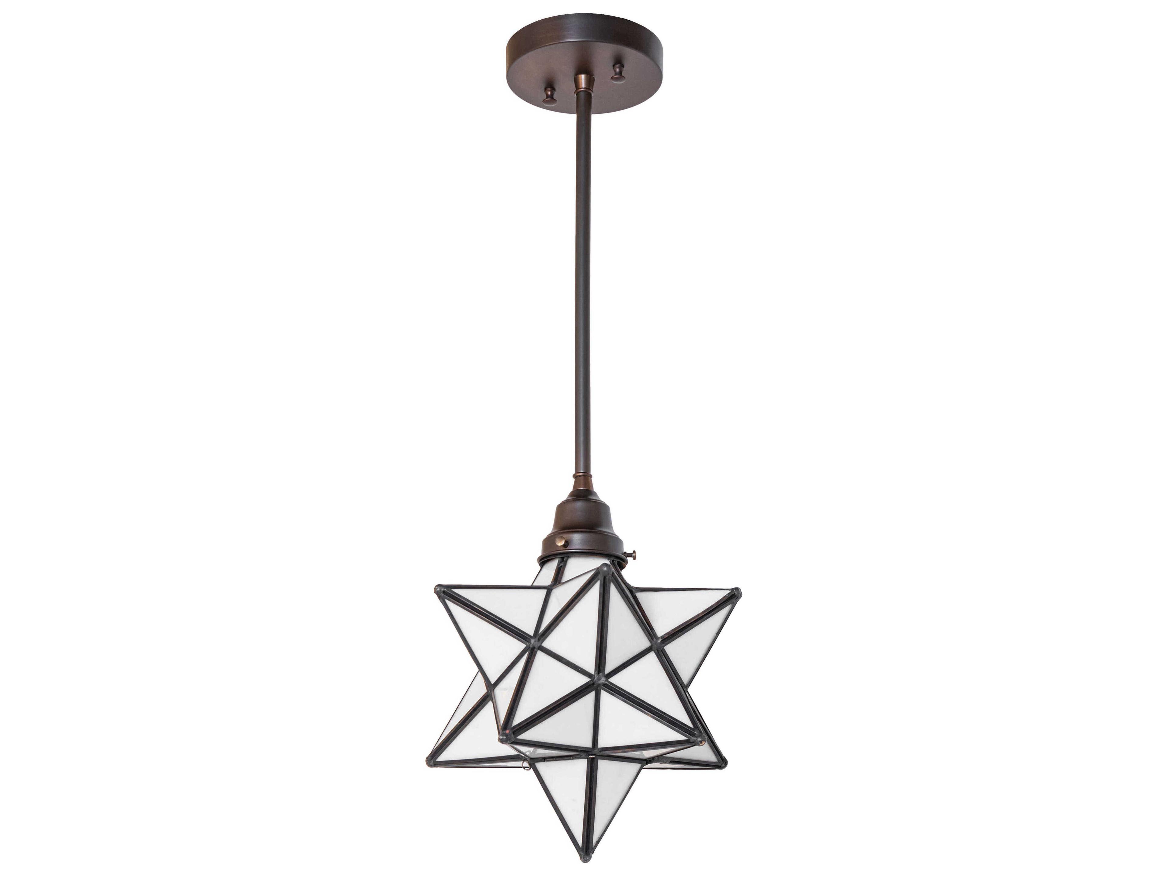 Meyda Moravian Star 1-Light Craftsman Brown Mini Pendant